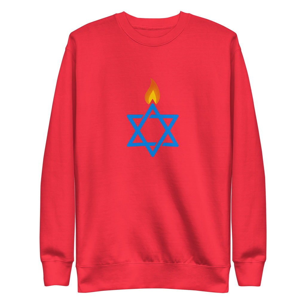 Fire Stars Of David Unisex Premium Sweatshirt - American Zionist