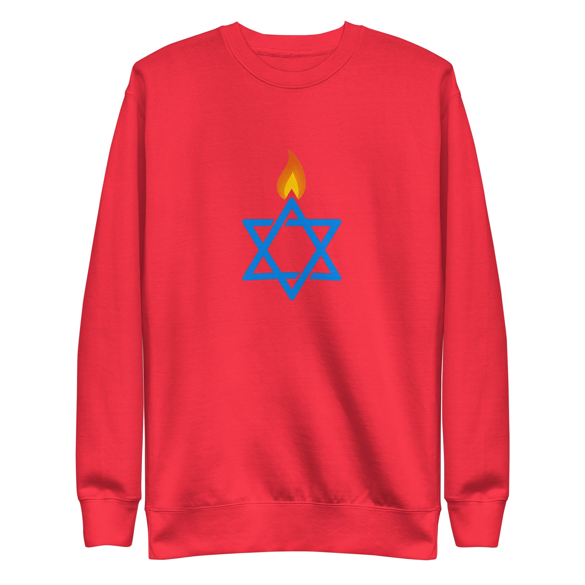 Fire Stars Of David Unisex Premium Sweatshirt - American Zionist
