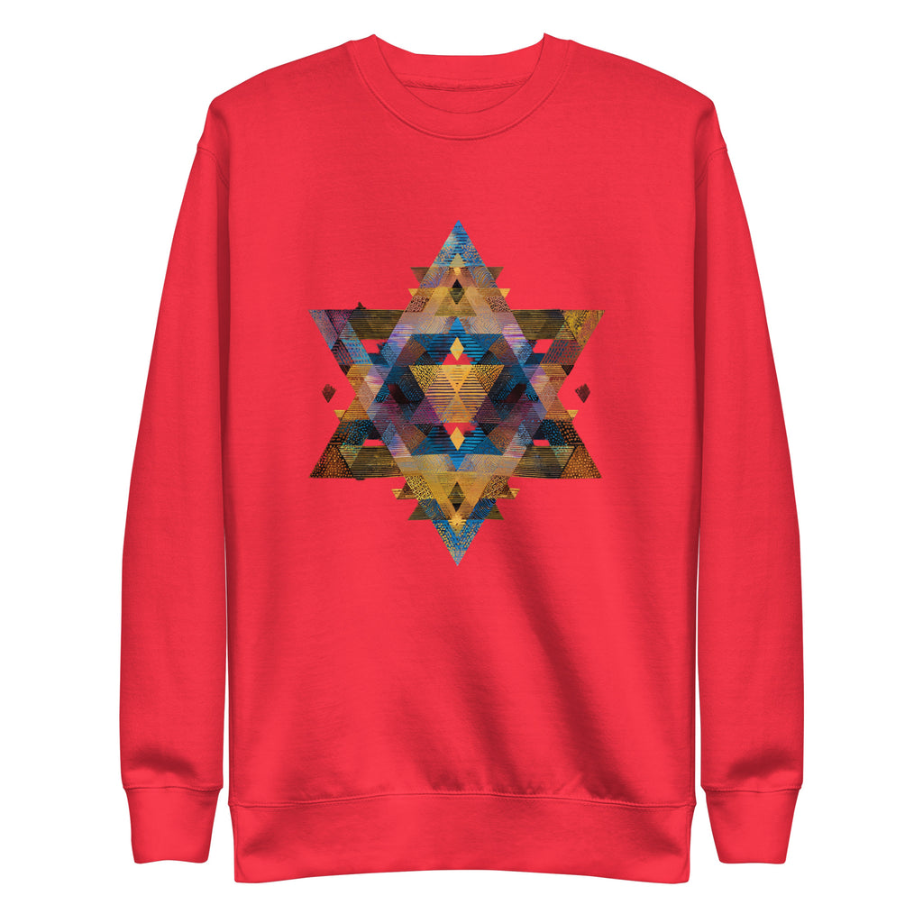 Star of David Geometric Unisex Premium Sweatshirt - American Zionist