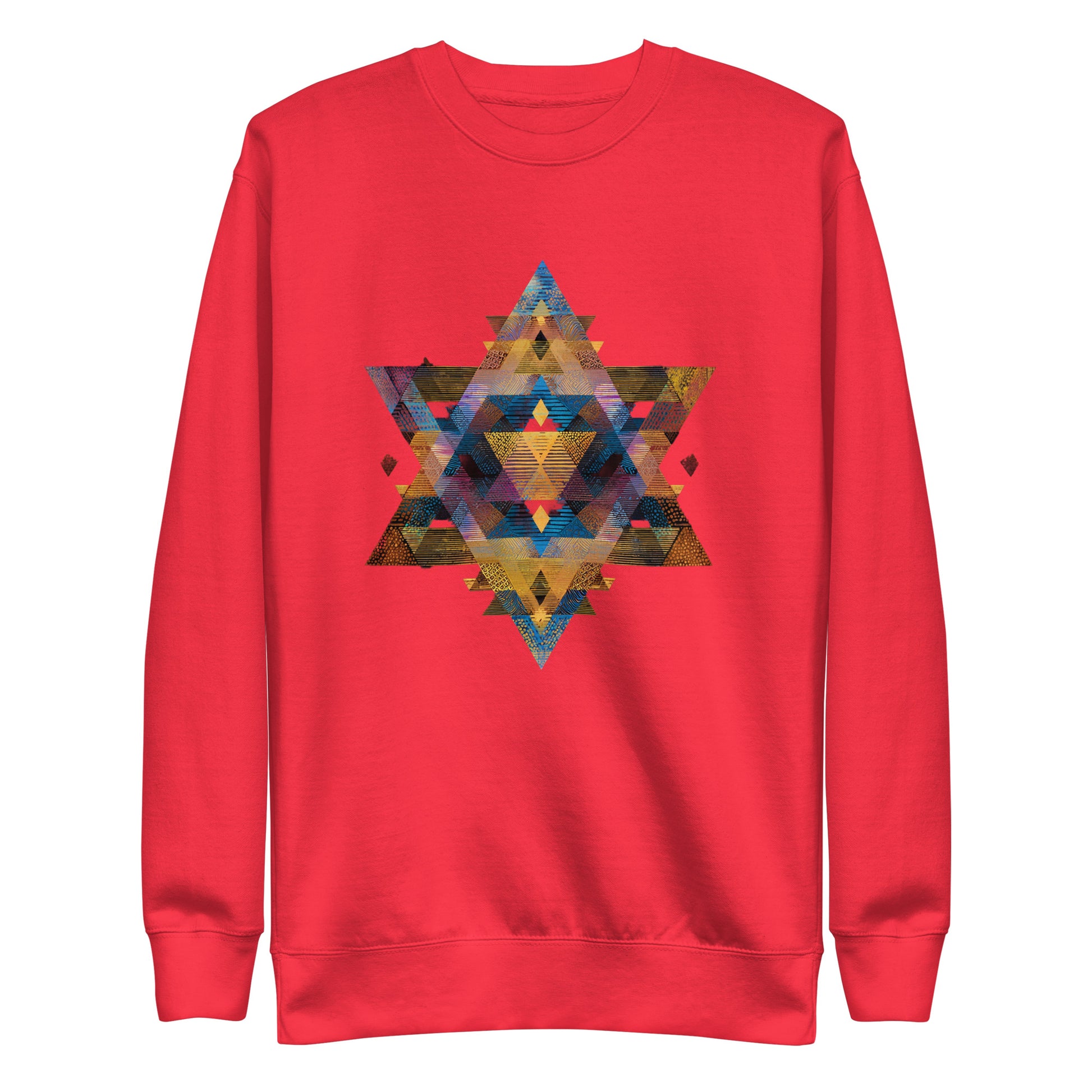 Star of David Geometric Unisex Premium Sweatshirt - American Zionist