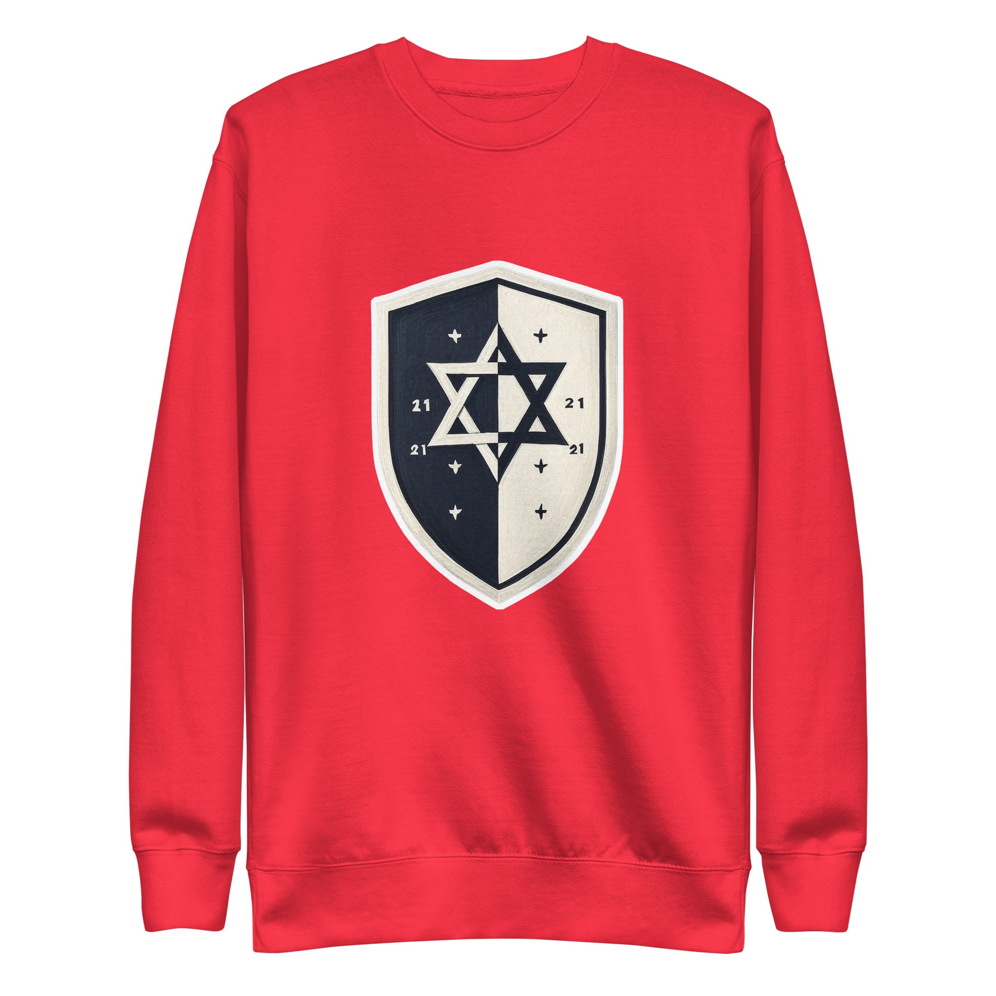 Black and White Shield Unisex Premium Sweatshirt - American Zionist