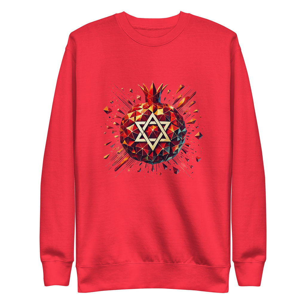 Pomegranate Star of David Unisex Premium Sweatshirt - American Zionist