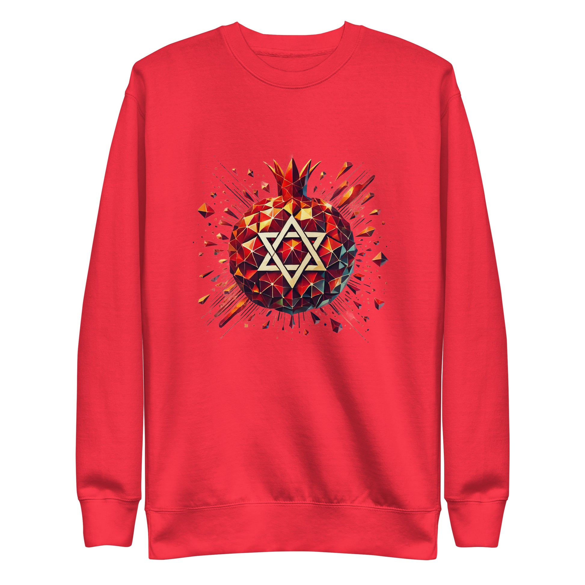 Pomegranate Star of David Unisex Premium Sweatshirt - American Zionist