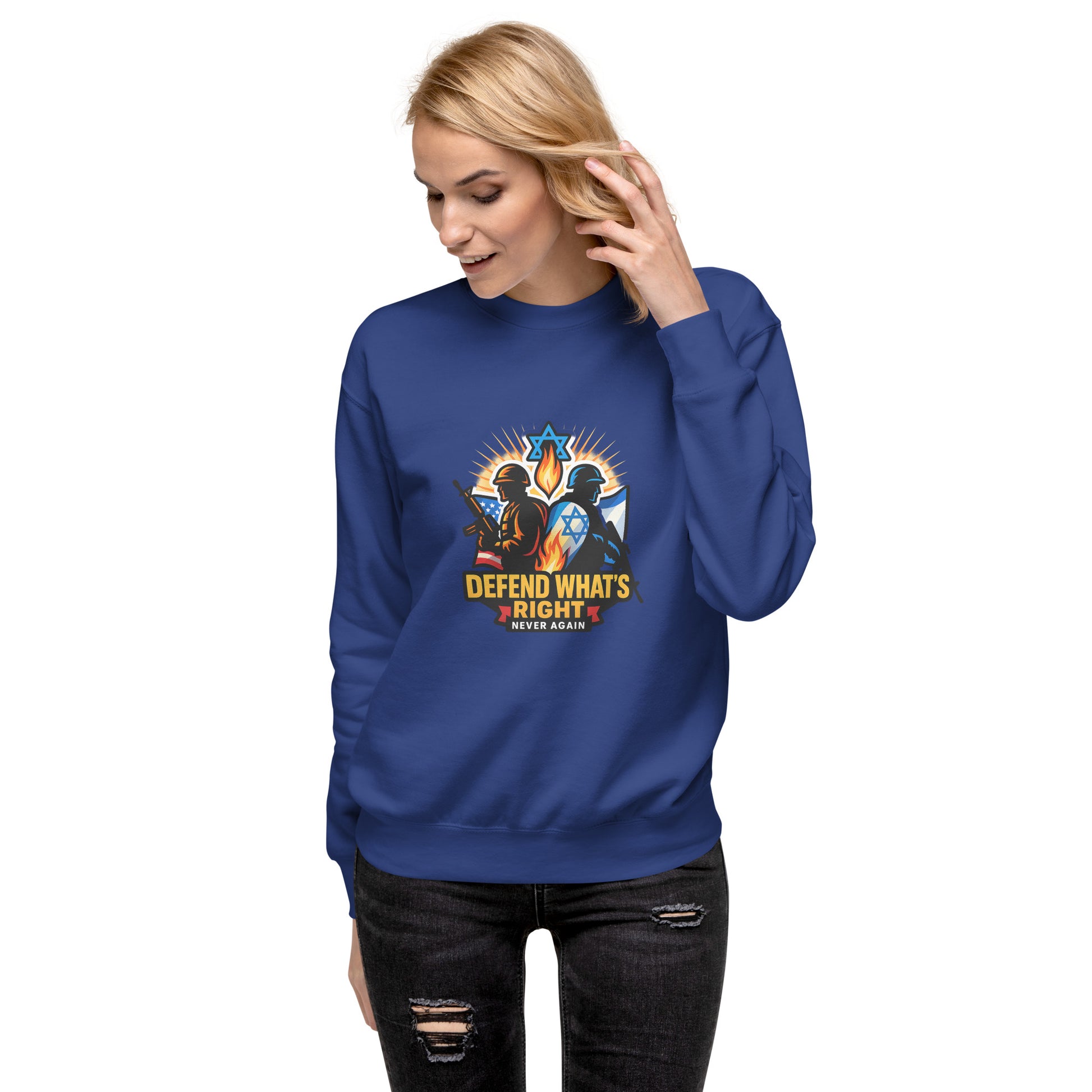 Defend Whats Right Unisex Premium Sweatshirt - American Zionist