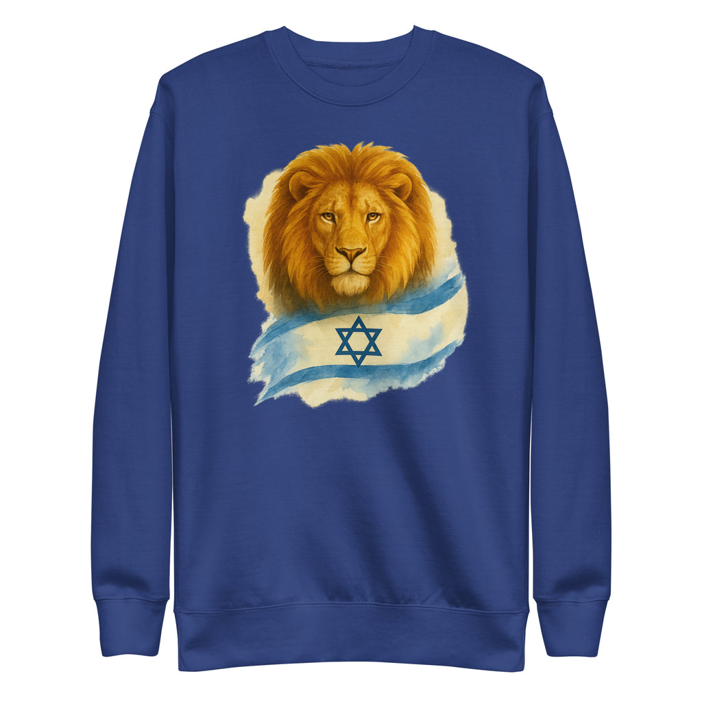 Lion Of Israel Unisex Premium Sweatshirt - American Zionist