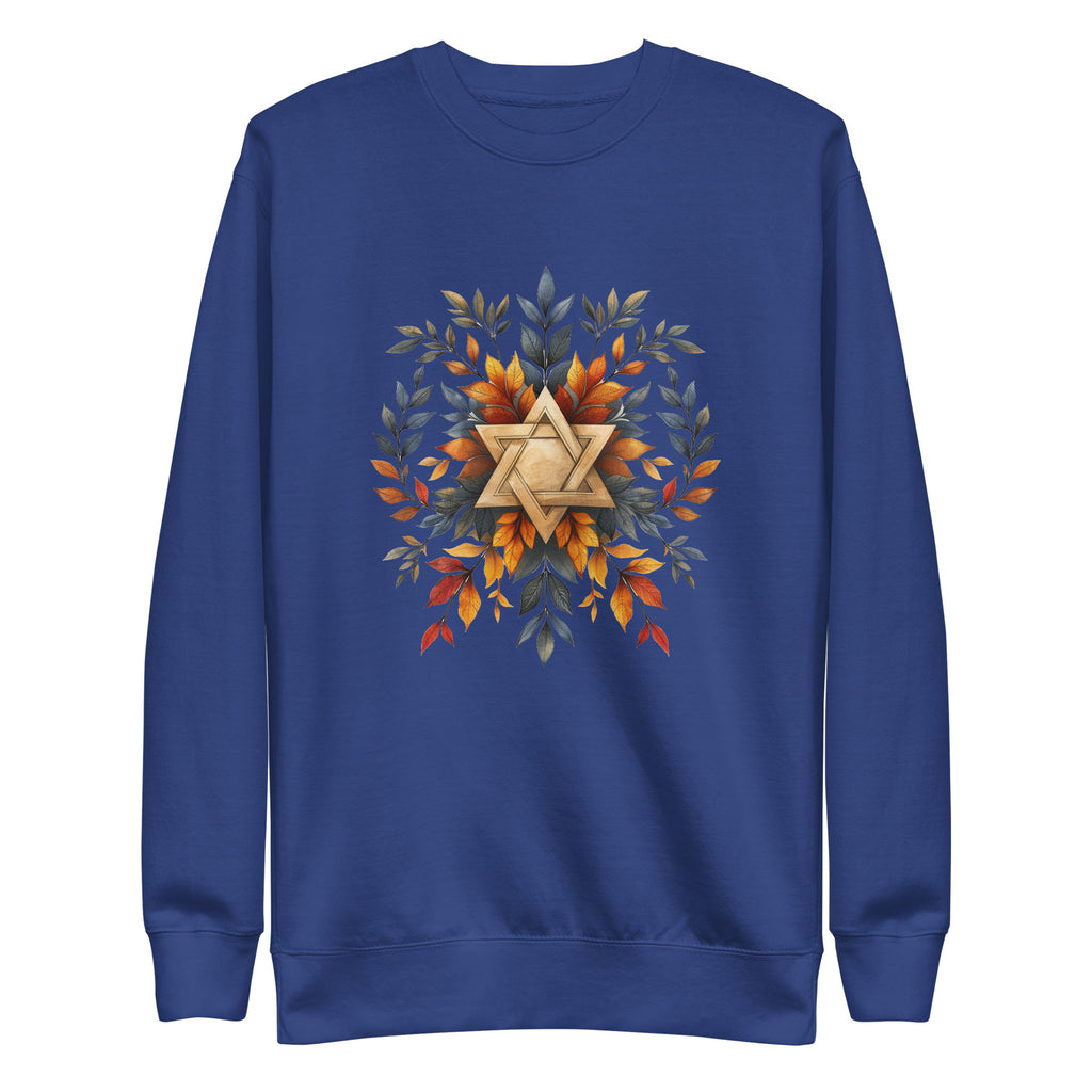 Star of David Wreath Transparent Unisex Premium Sweatshirt - American Zionist