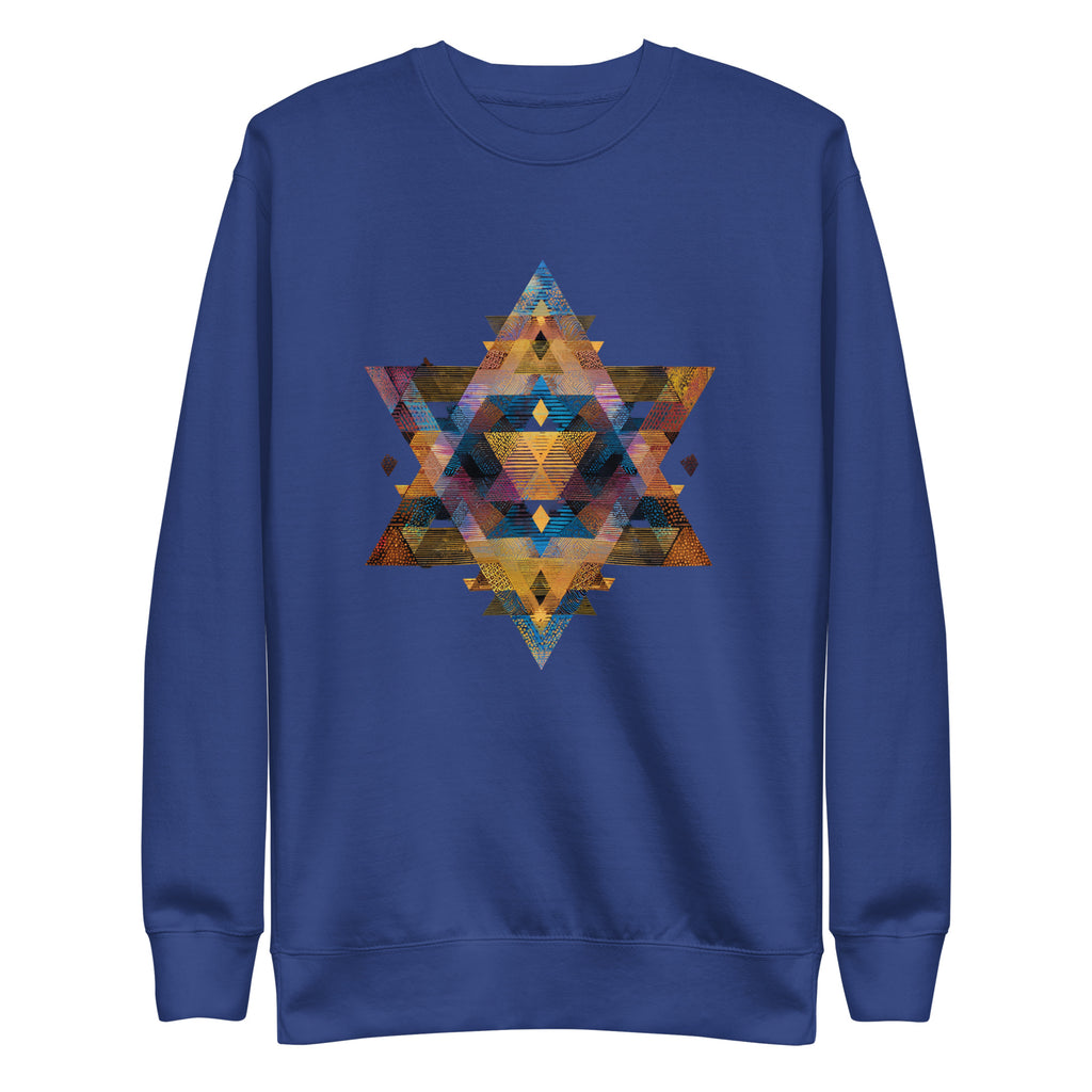 Star of David Geometric Unisex Premium Sweatshirt - American Zionist