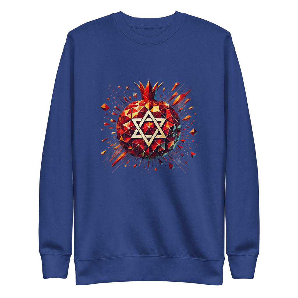 Pomegranate Star of David Unisex Premium Sweatshirt - American Zionist