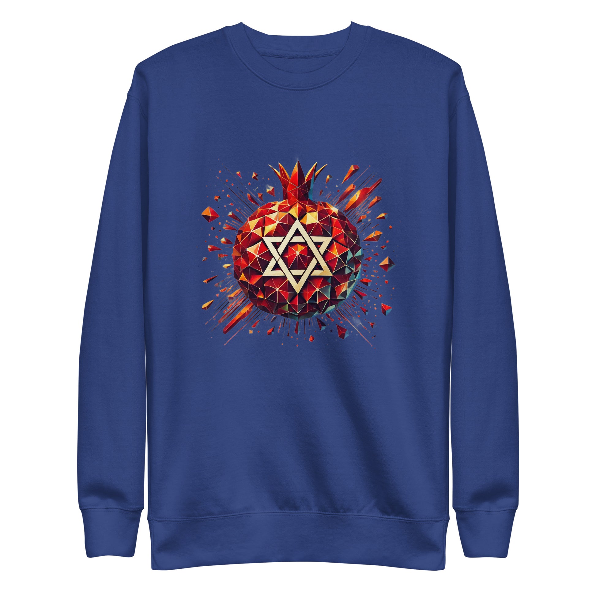 Pomegranate Star of David Unisex Premium Sweatshirt - American Zionist