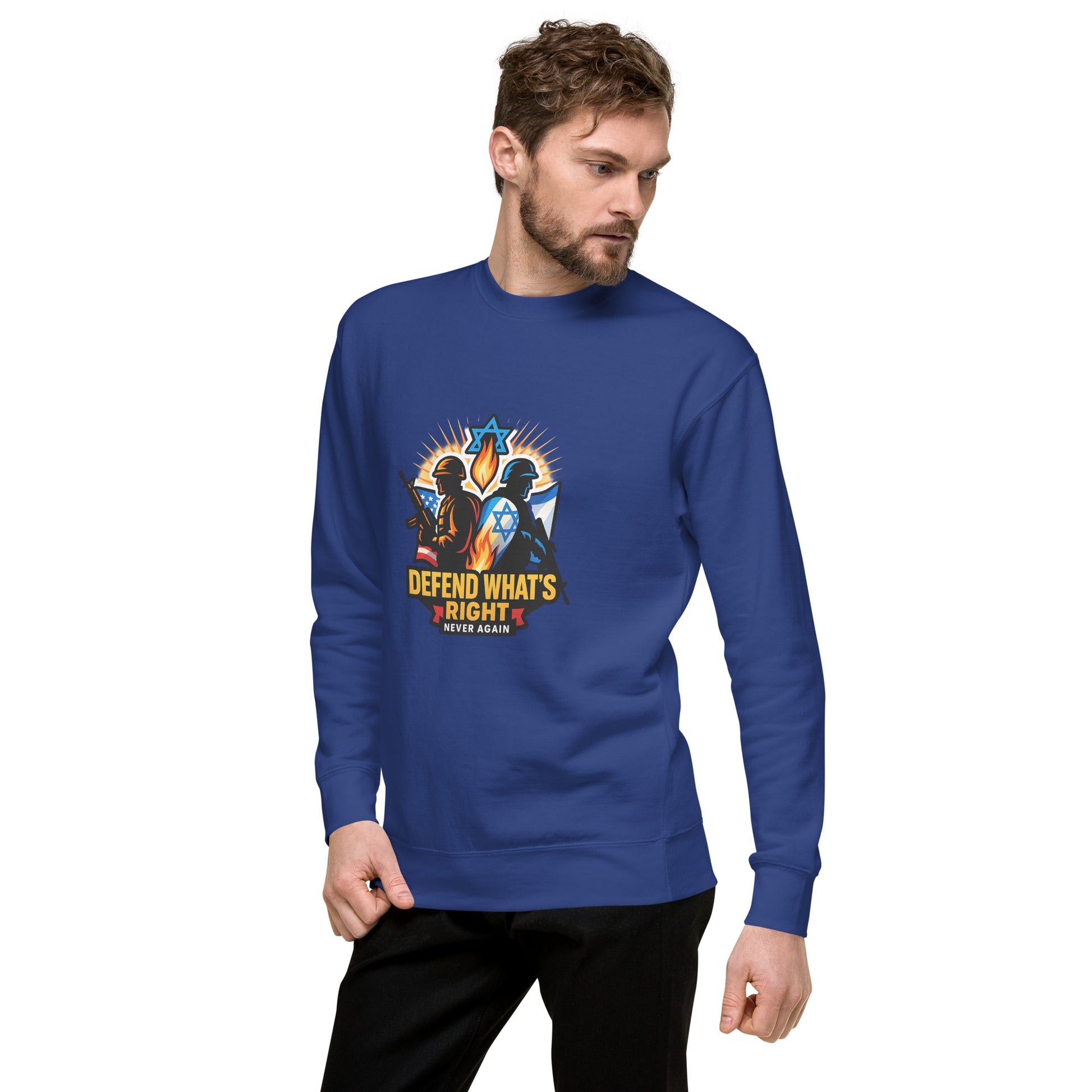 Defend Whats Right Unisex Premium Sweatshirt - American Zionist