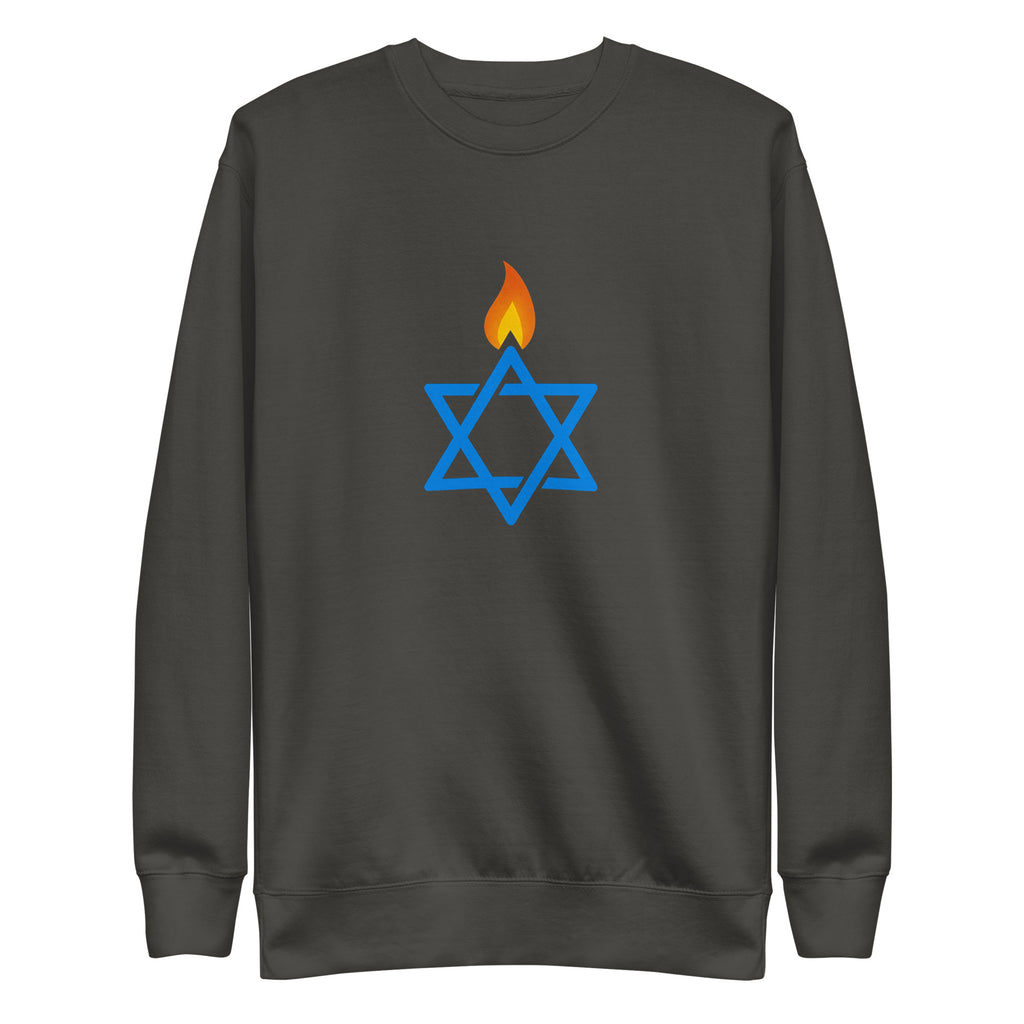 Fire Stars Of David Unisex Premium Sweatshirt - American Zionist