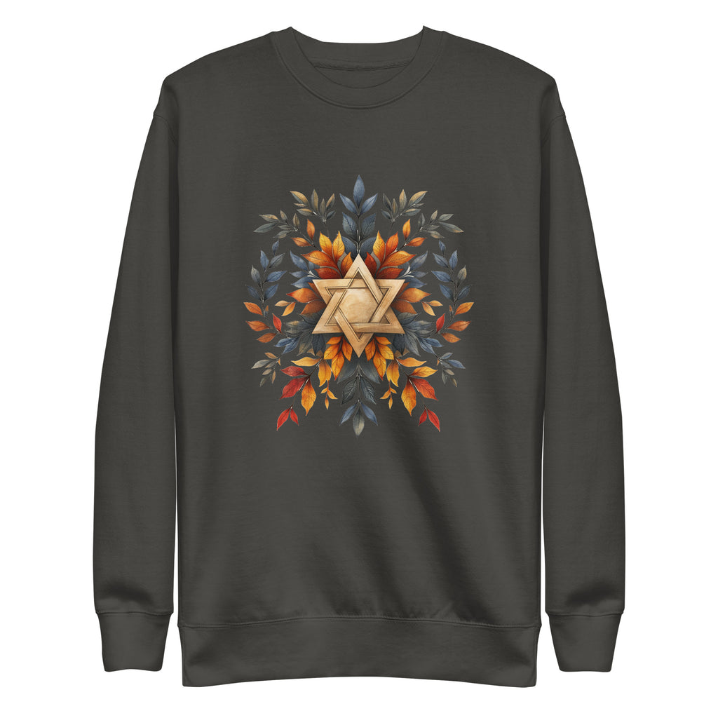 Star of David Wreath Transparent Unisex Premium Sweatshirt - American Zionist