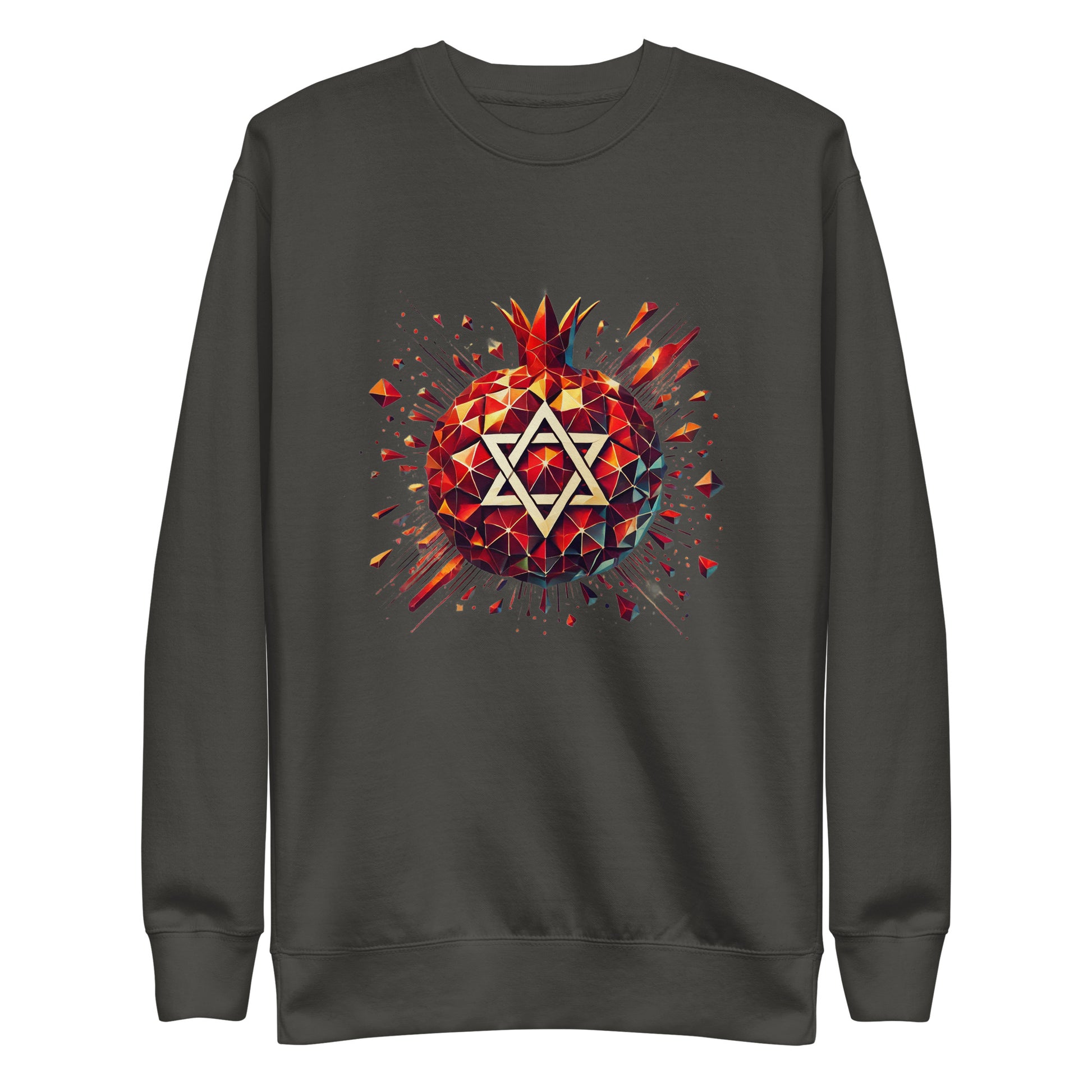 Pomegranate Star of David Unisex Premium Sweatshirt - American Zionist