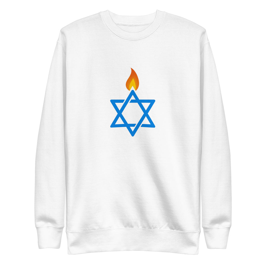 Fire Stars Of David Unisex Premium Sweatshirt - American Zionist