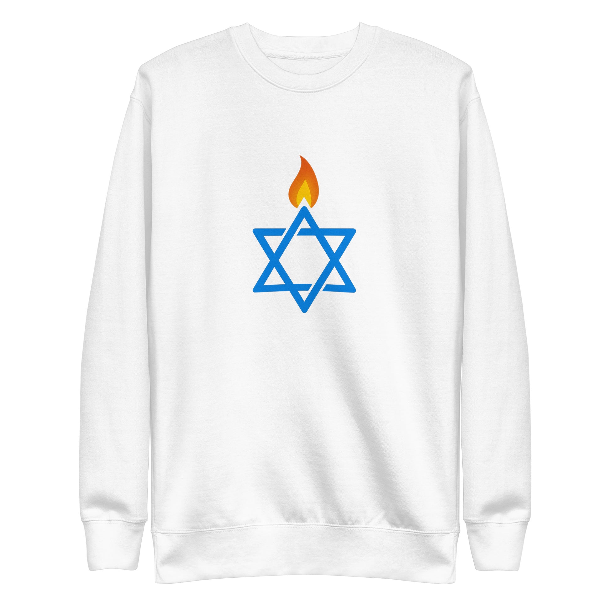 Fire Stars Of David Unisex Premium Sweatshirt - American Zionist