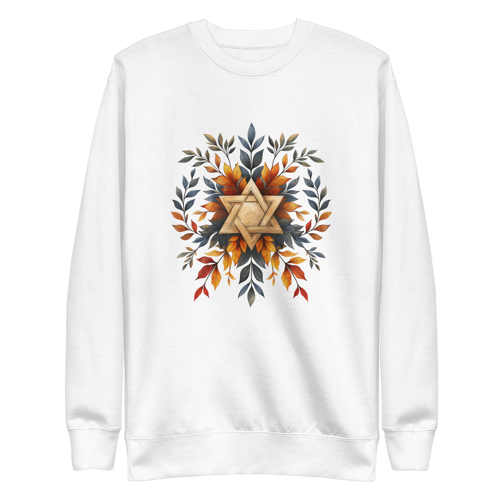 Star of David Wreath Transparent Unisex Premium Sweatshirt - American Zionist