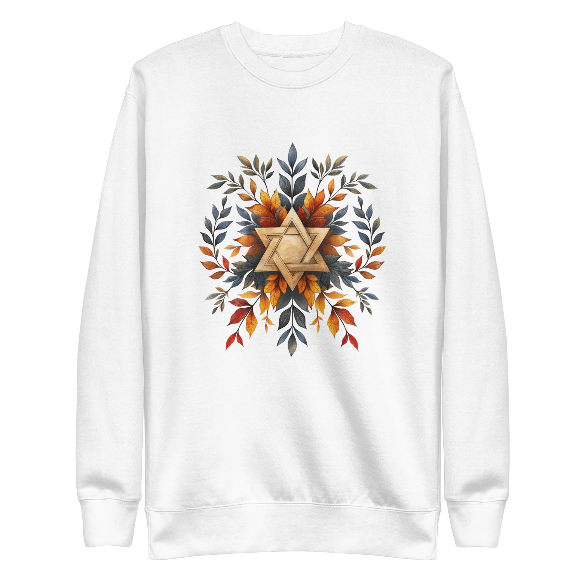 Star of David Wreath Transparent Unisex Premium Sweatshirt - American Zionist