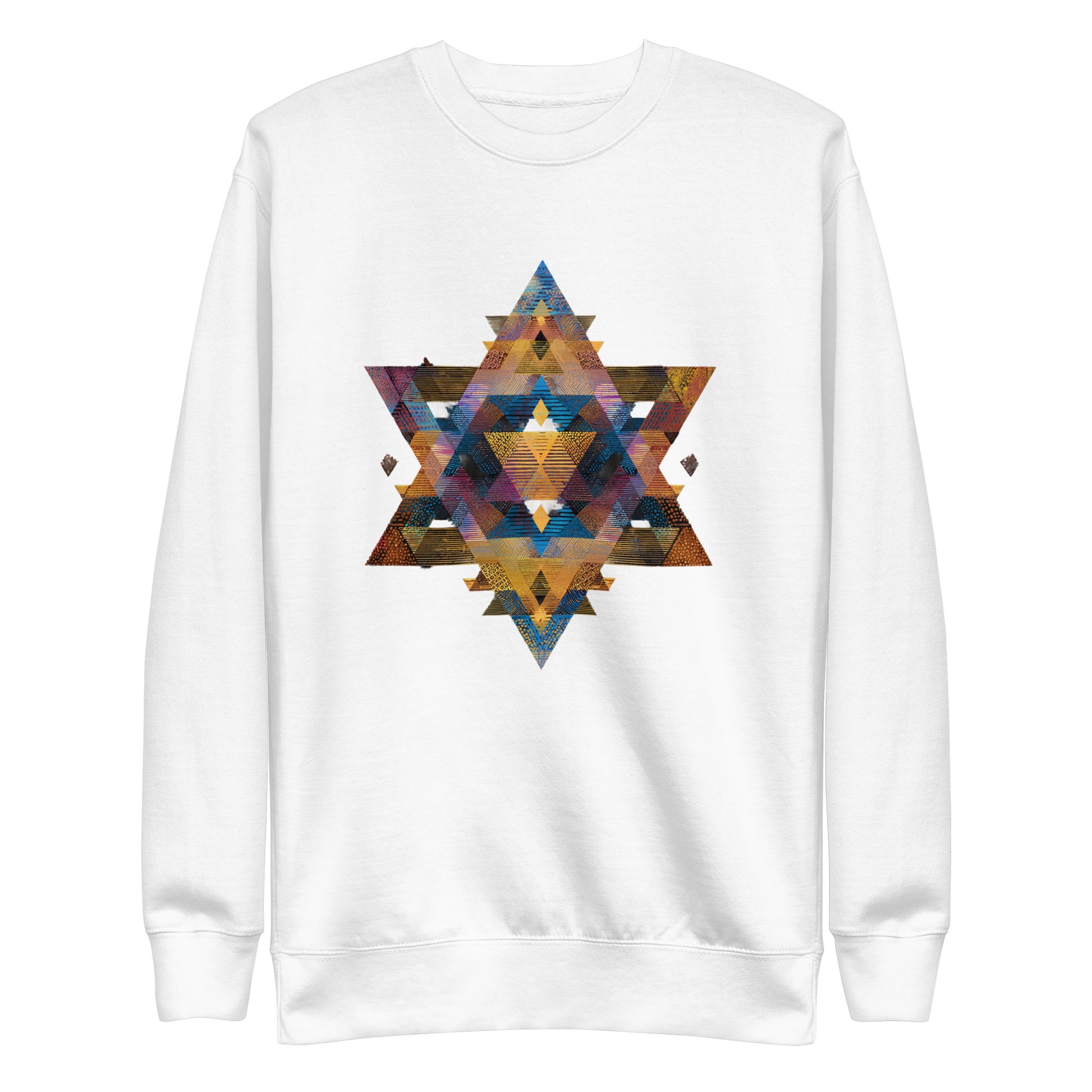 Star of David Geometric Unisex Premium Sweatshirt - American Zionist