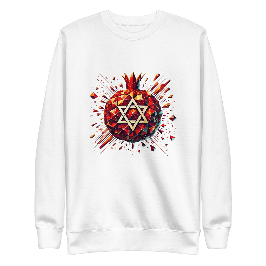 Pomegranate Star of David Unisex Premium Sweatshirt - American Zionist
