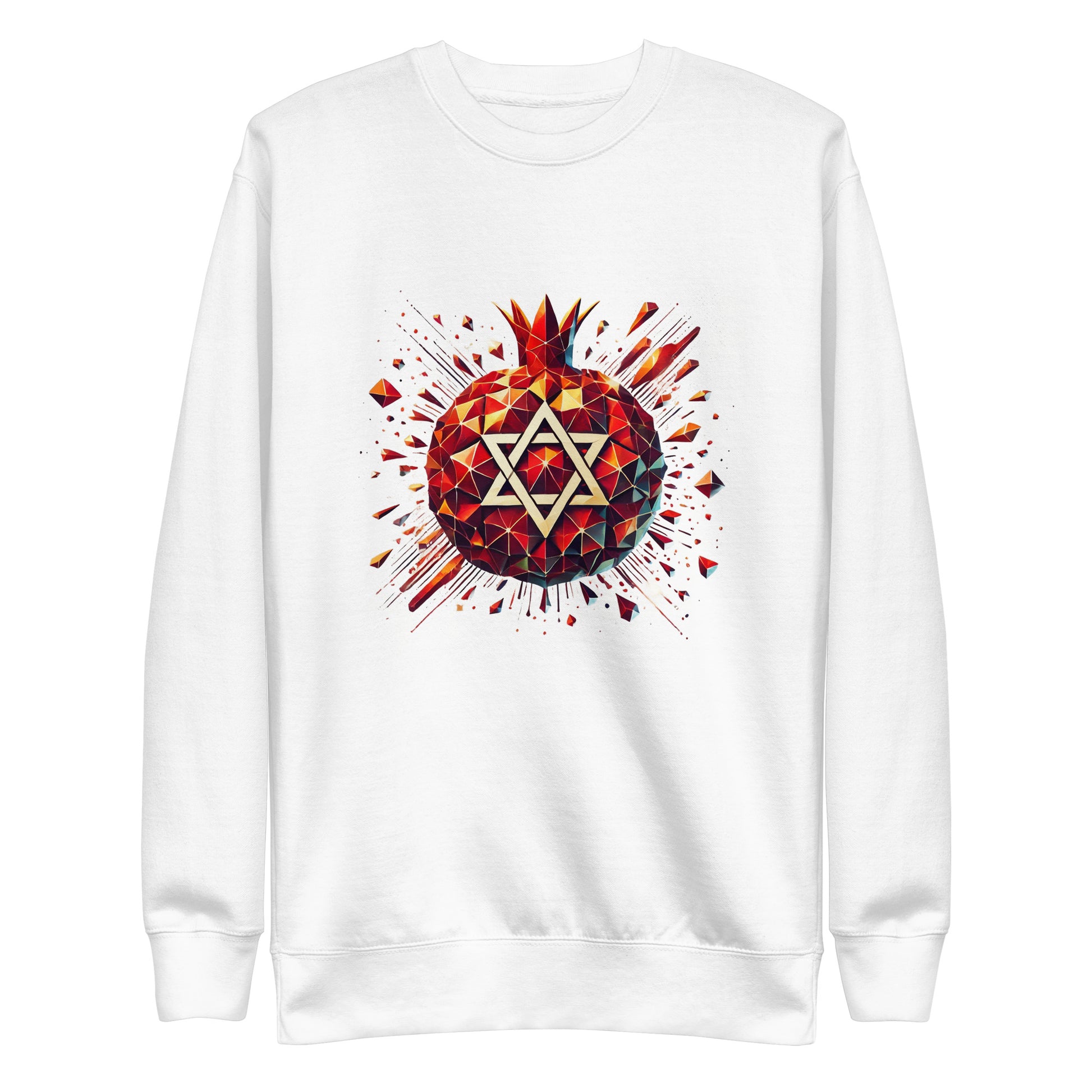 Pomegranate Star of David Unisex Premium Sweatshirt - American Zionist