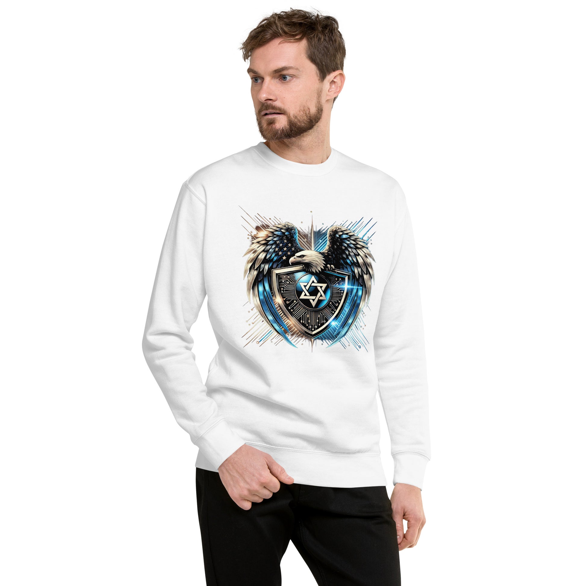 Galaxy Star of David Premium Sweatshirt - American Zionist