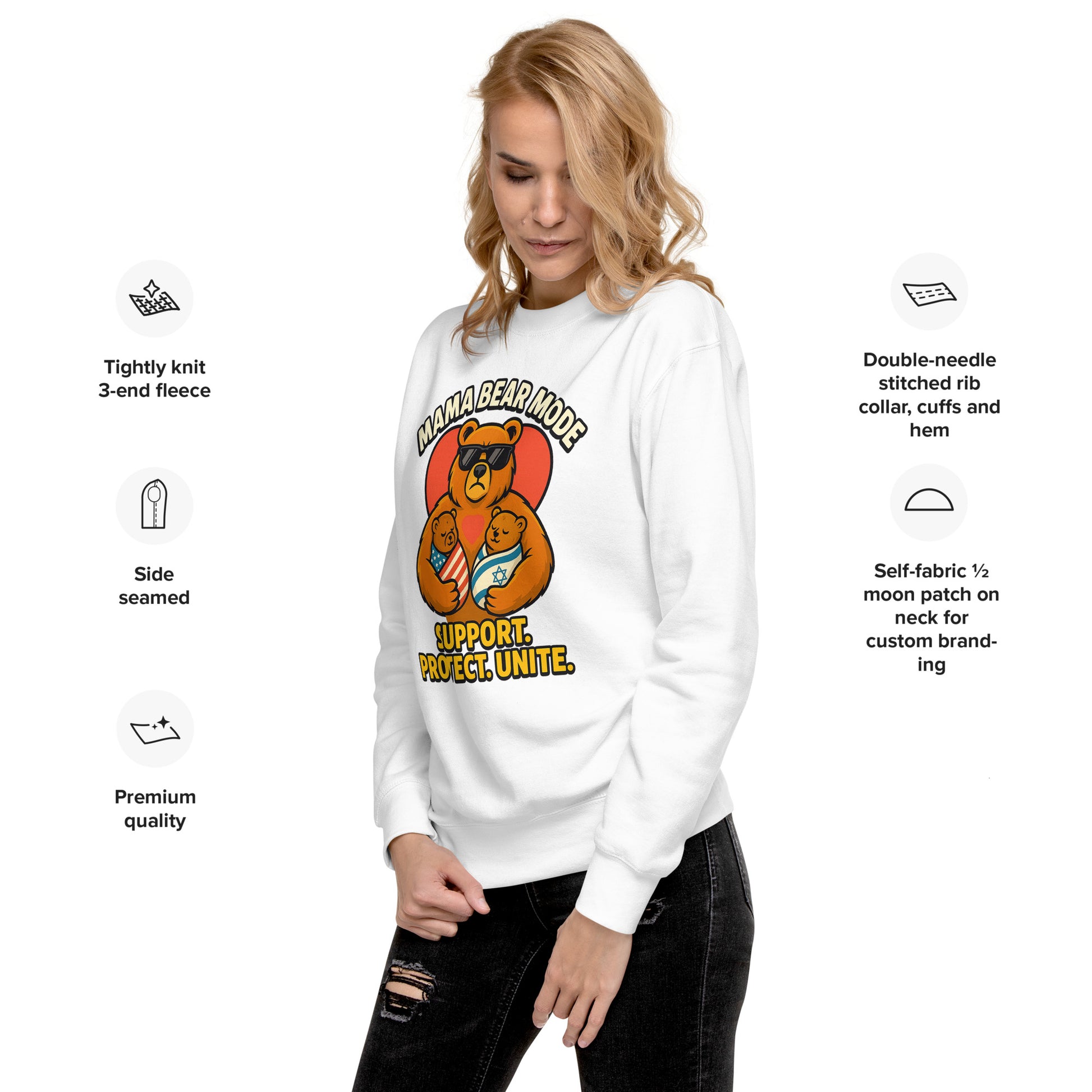 Mama Bear Mode Premium Sweatshirt - American Zionist