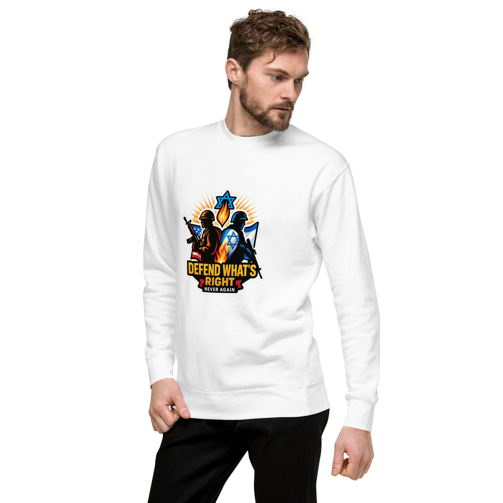 Defend Whats Right Unisex Premium Sweatshirt - American Zionist