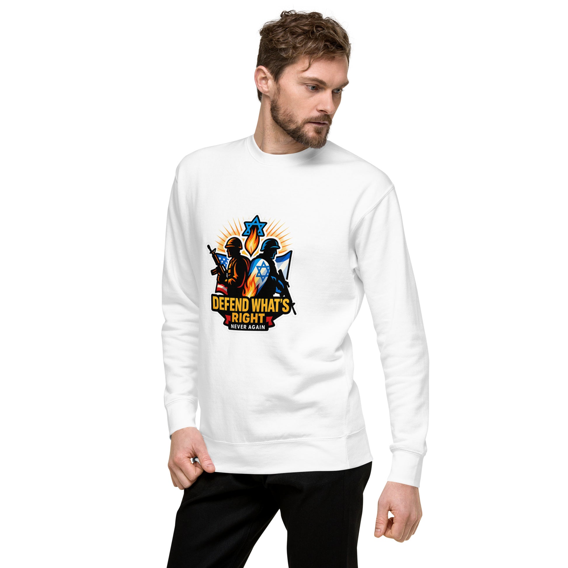 Defend Whats Right Unisex Premium Sweatshirt - American Zionist
