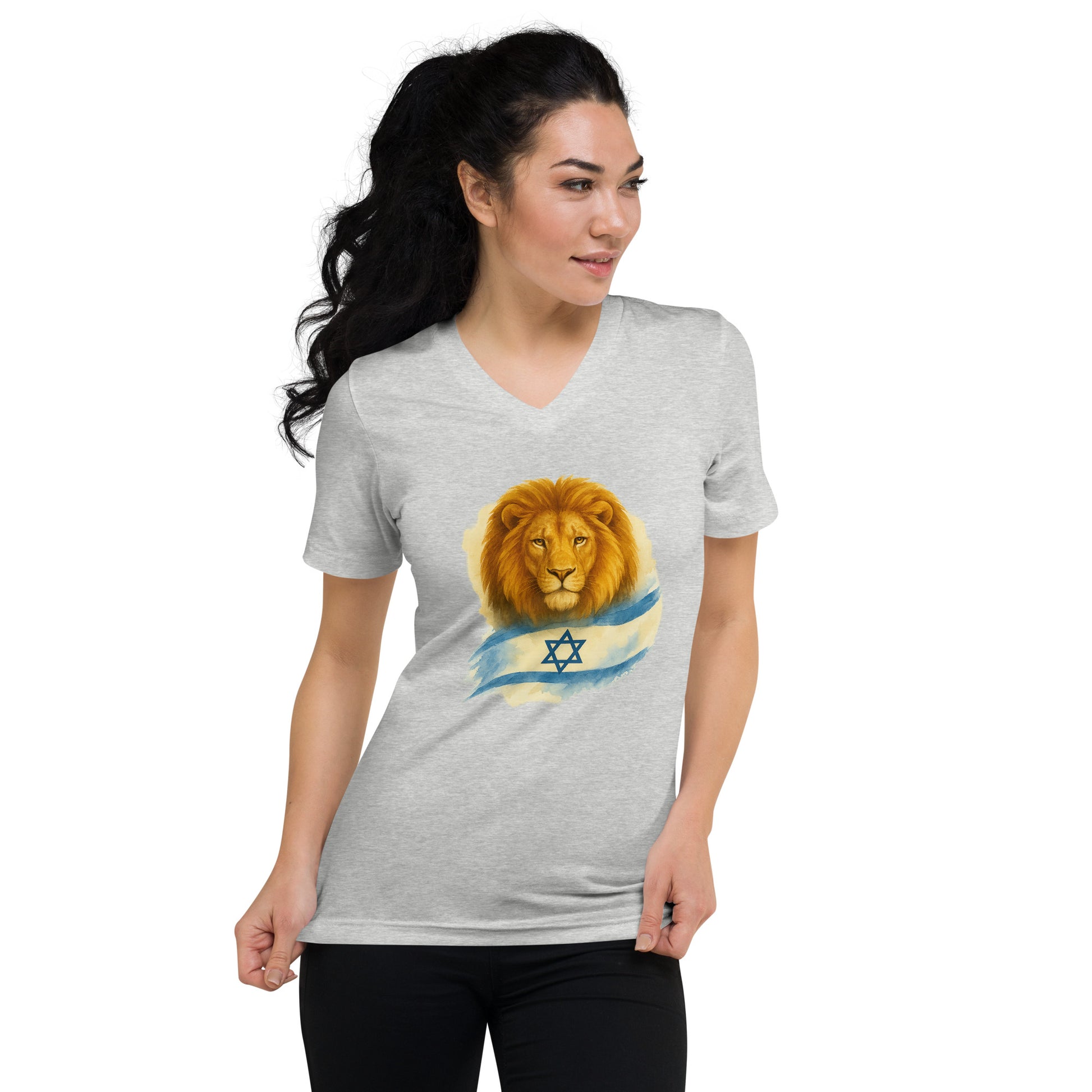 Lion Of Israel Unisex V - Neck Tee - American Zionist