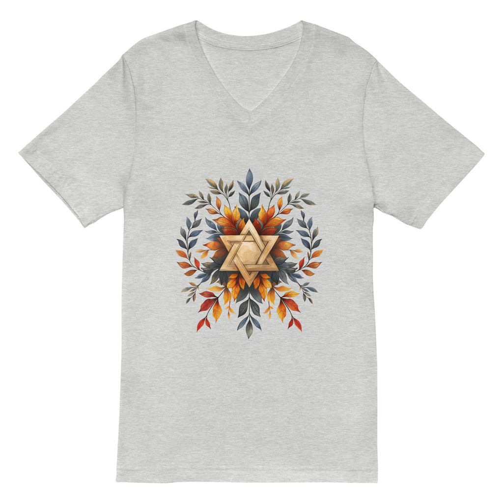 Star of David Wreath Unisex V - Neck Tee - American Zionist