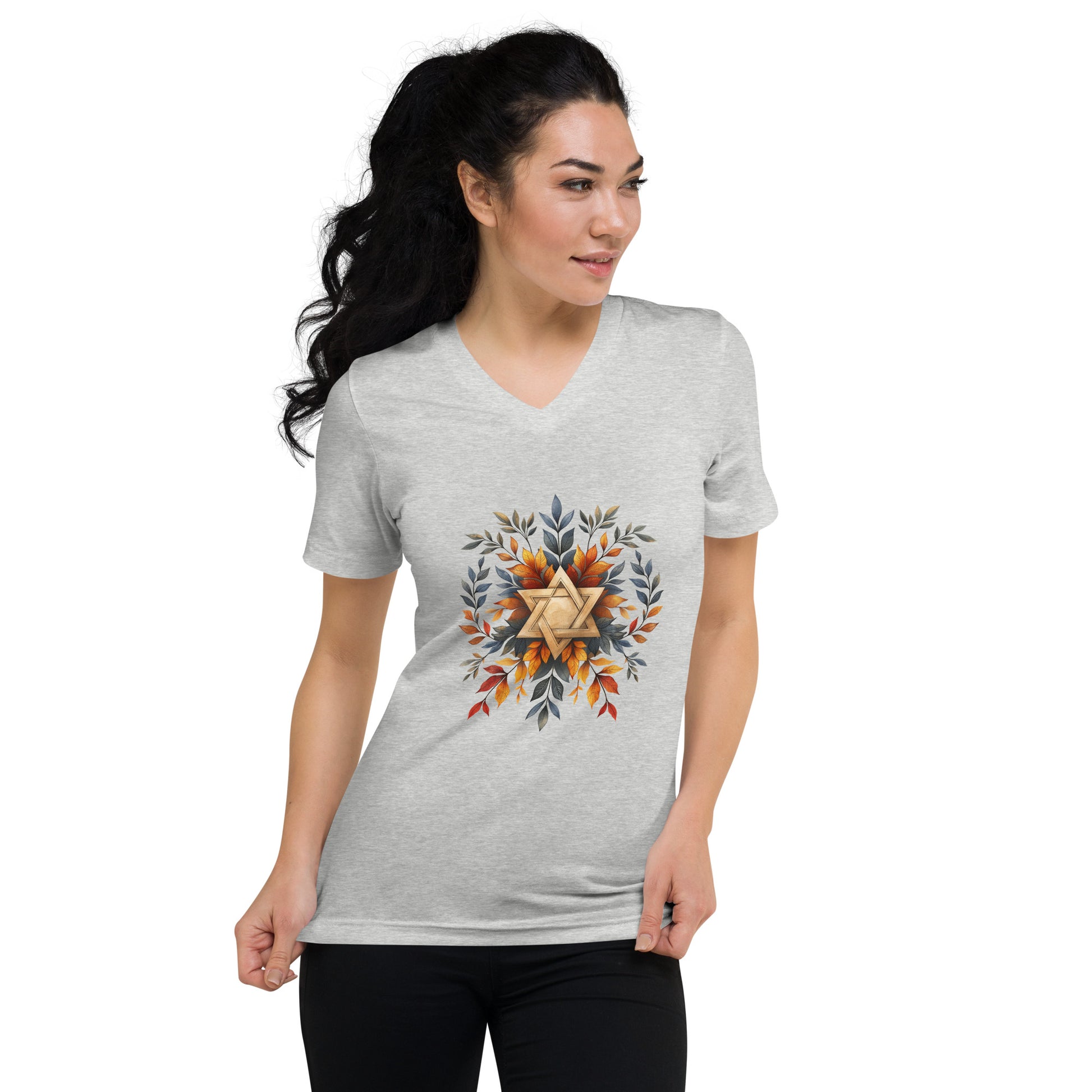 Star of David Wreath Unisex V - Neck Tee - American Zionist