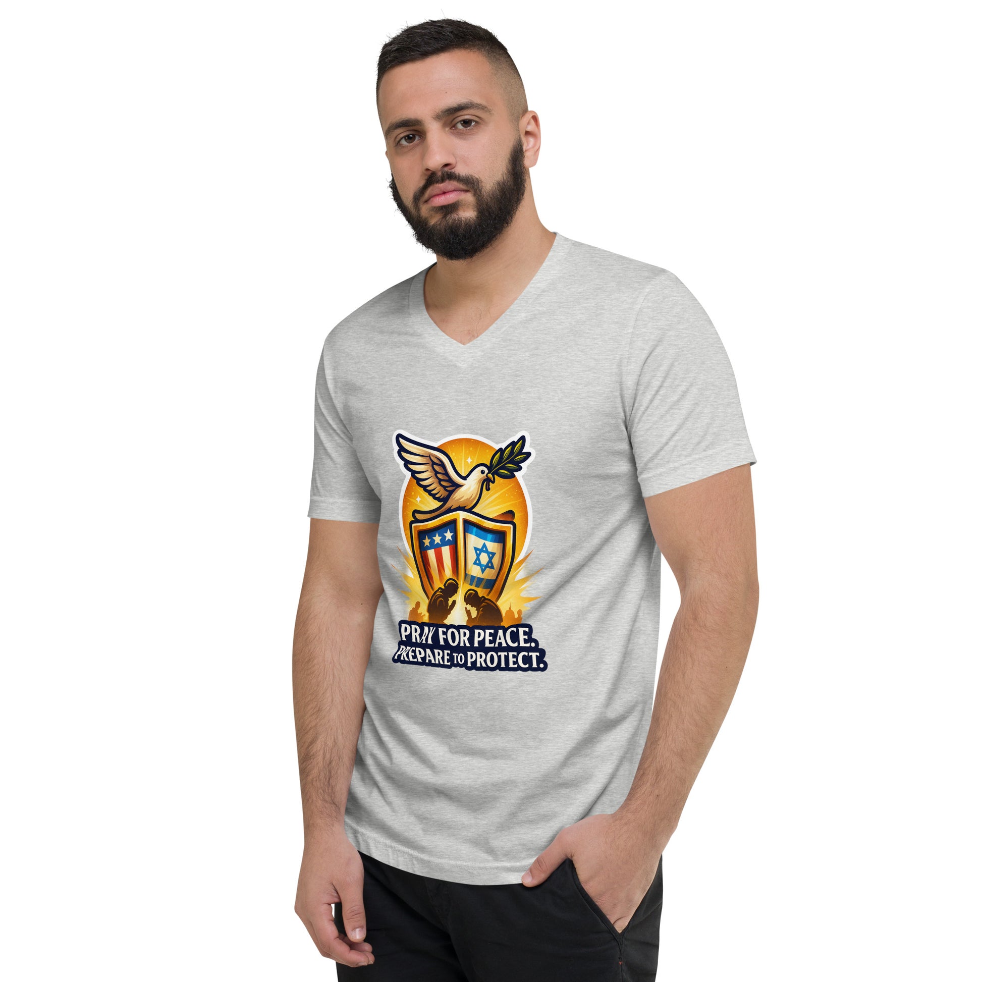 Pray For Peace Unisex V - Neck Tee - American Zionist