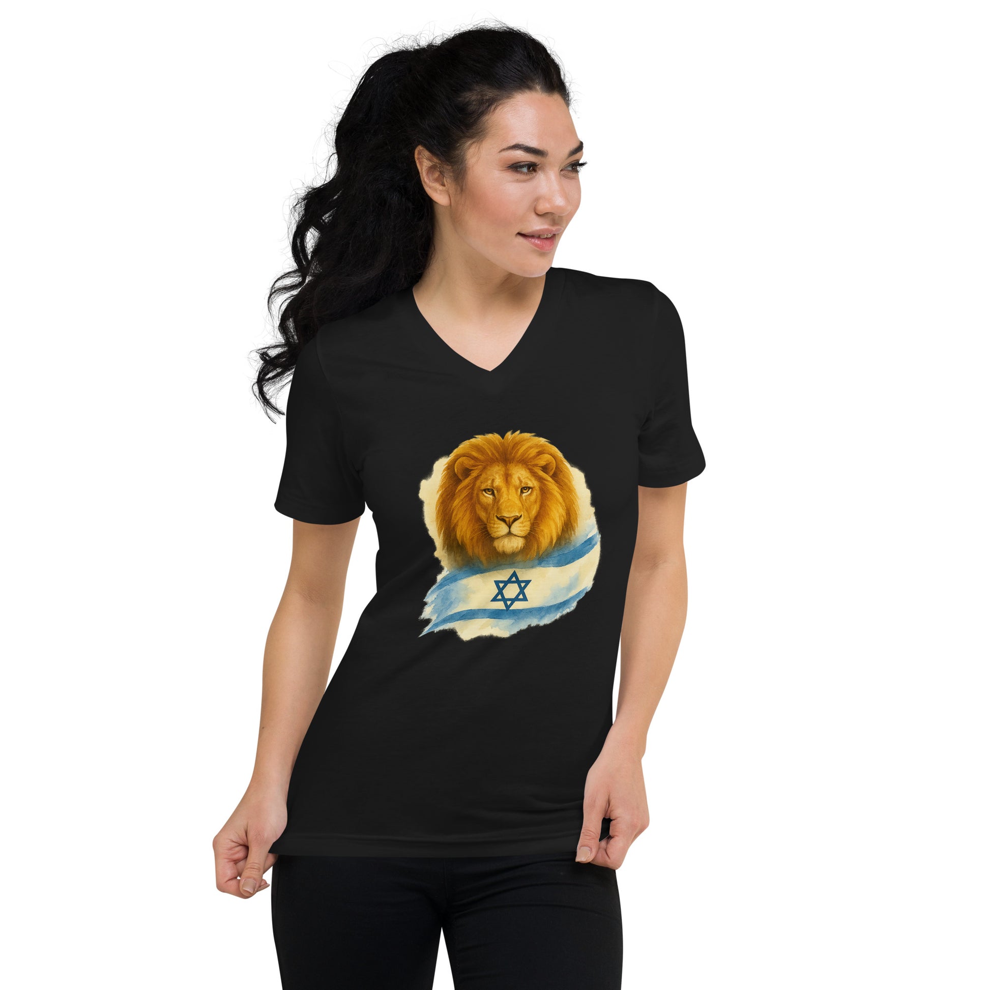 Lion Of Israel Unisex V - Neck Tee - American Zionist