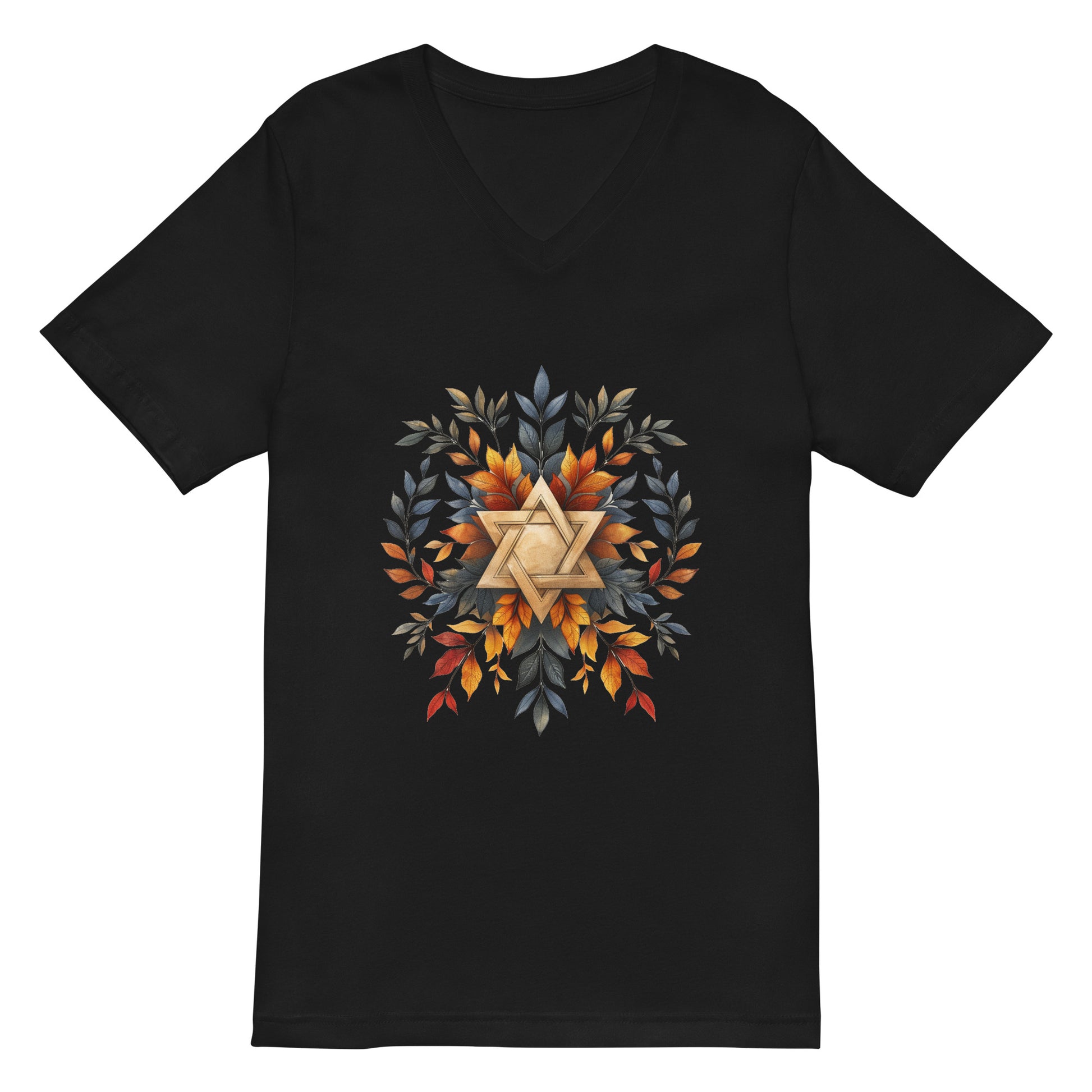 Star of David Wreath Unisex V - Neck Tee - American Zionist