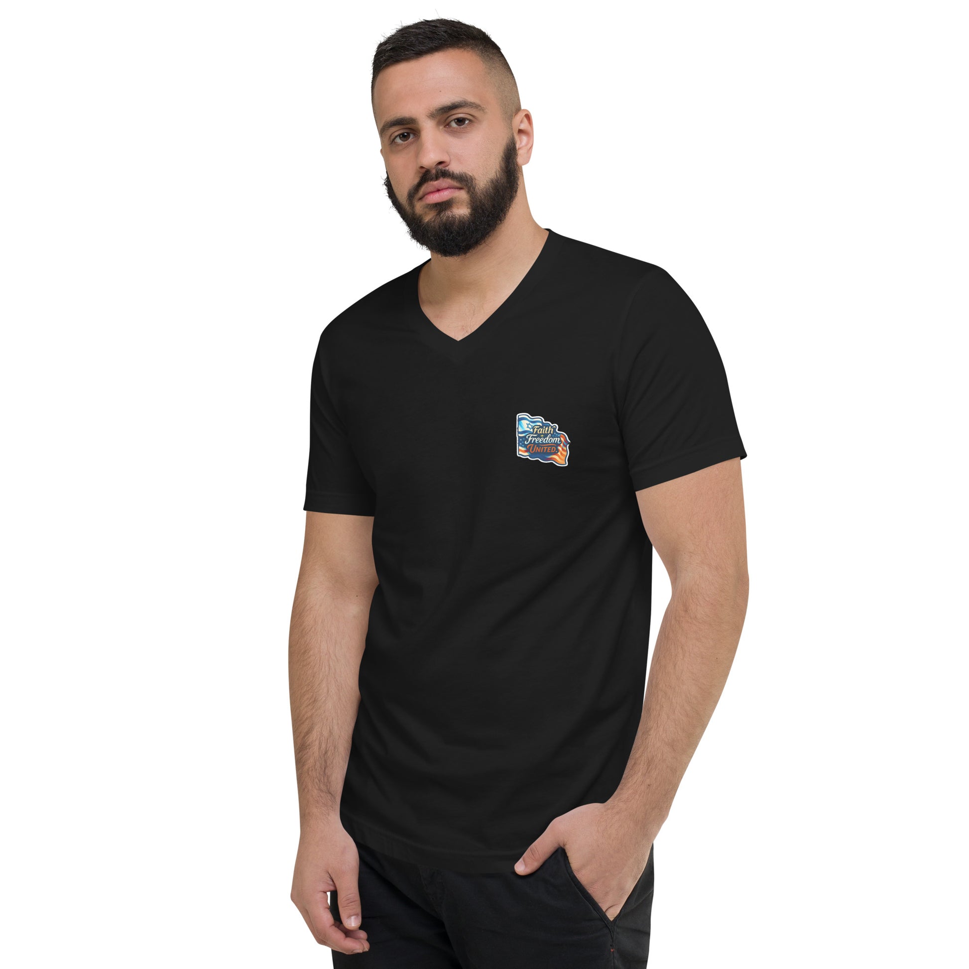 Faith Freedom United Unisex V - Neck Tee - American Zionist