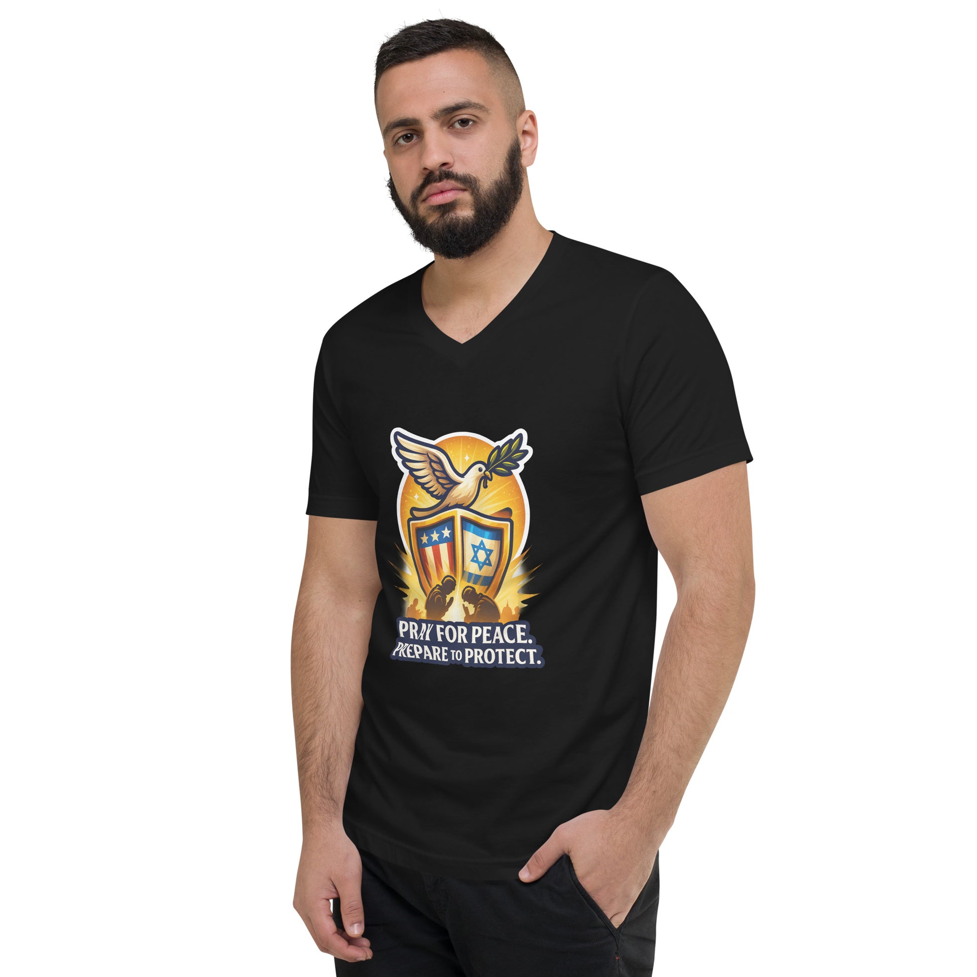Pray For Peace Unisex V - Neck Tee - American Zionist