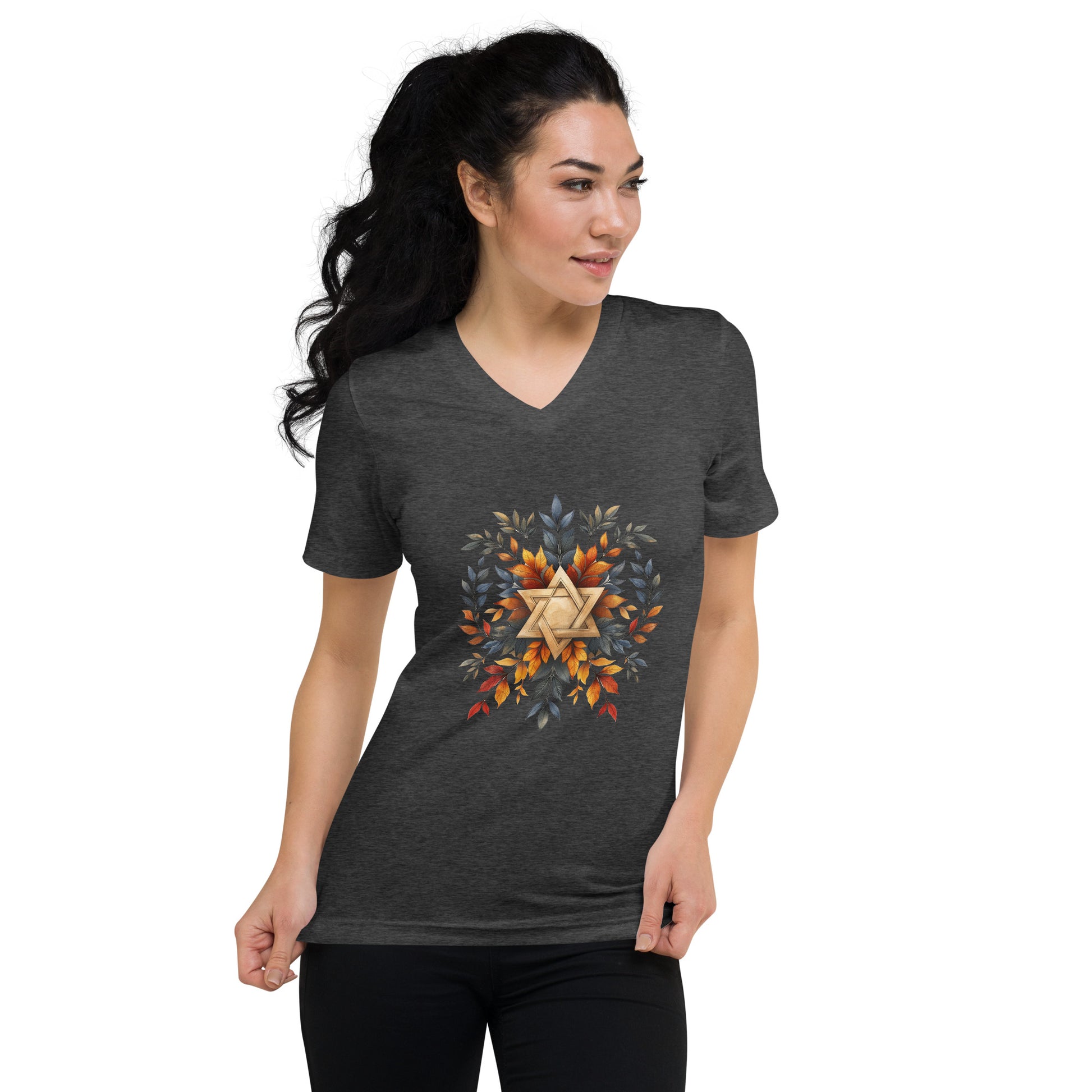 Star of David Wreath Unisex V - Neck Tee - American Zionist