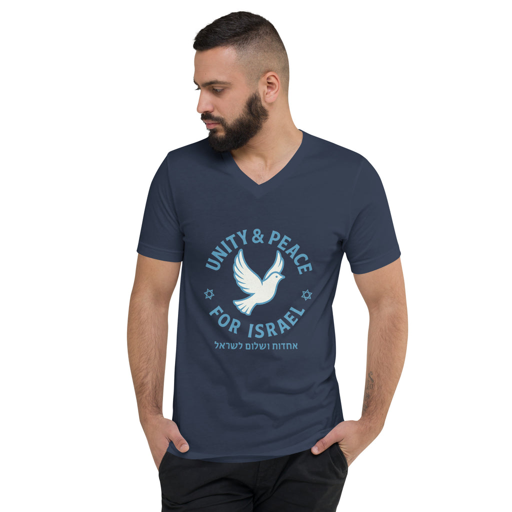 Unity Peace For Israel Unisex V - Neck Tee - American Zionist