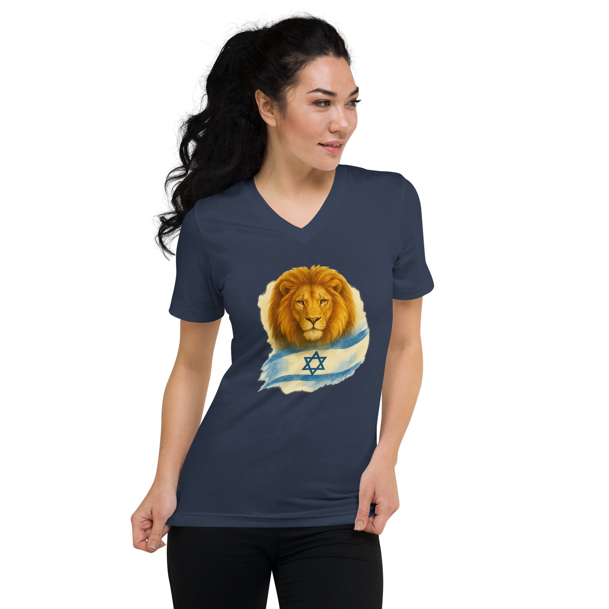 Lion Of Israel Unisex V - Neck Tee - American Zionist