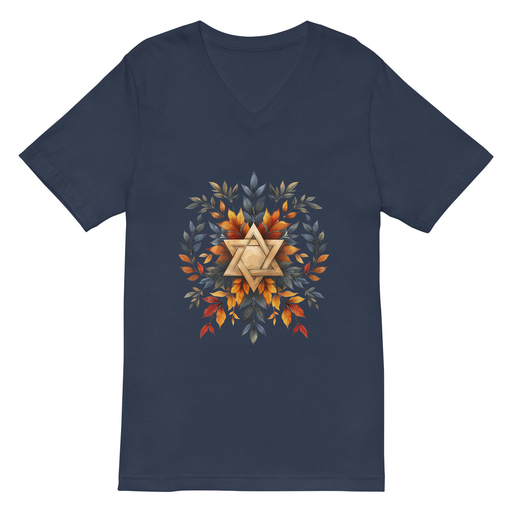Star of David Wreath Unisex V - Neck Tee - American Zionist