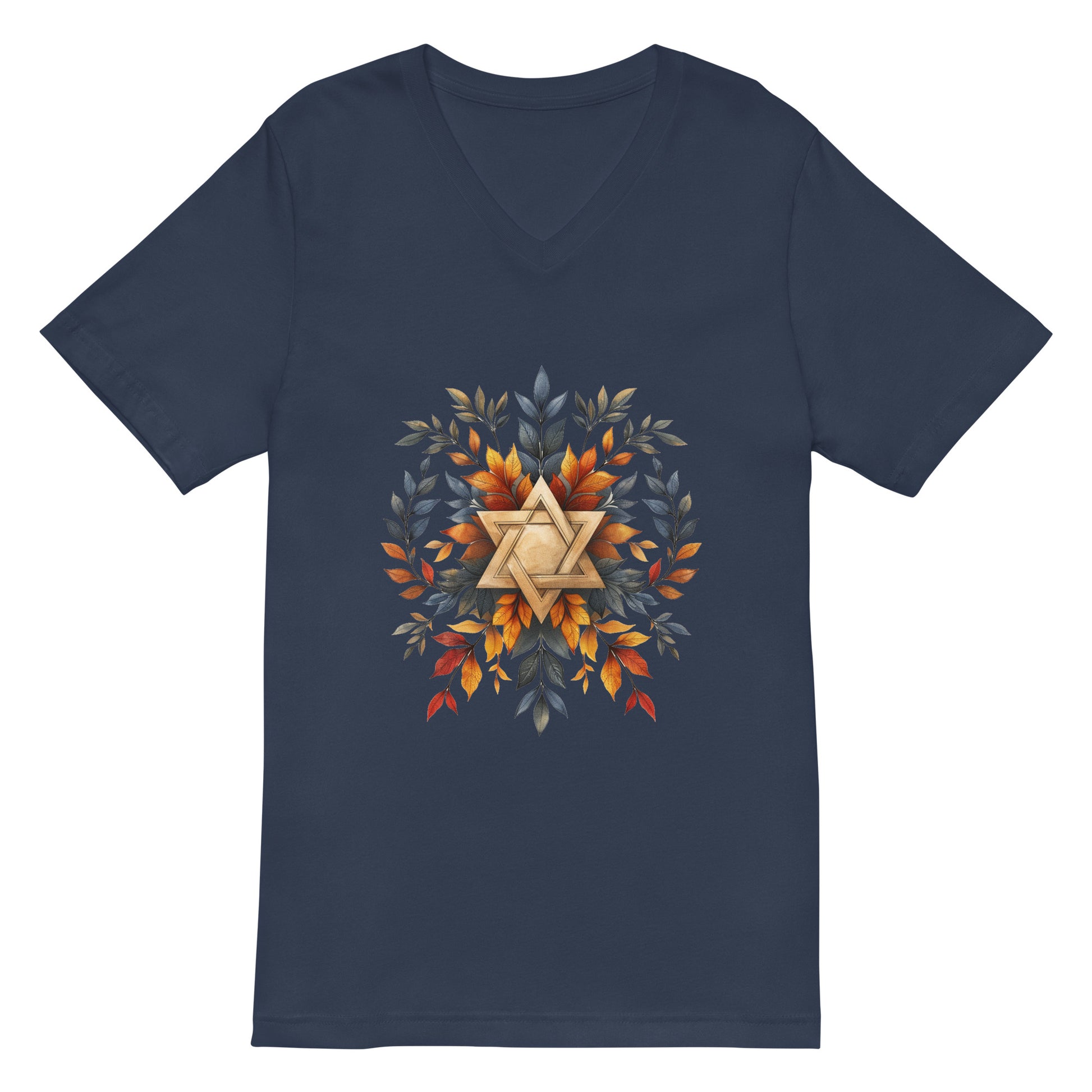 Star of David Wreath Unisex V - Neck Tee - American Zionist