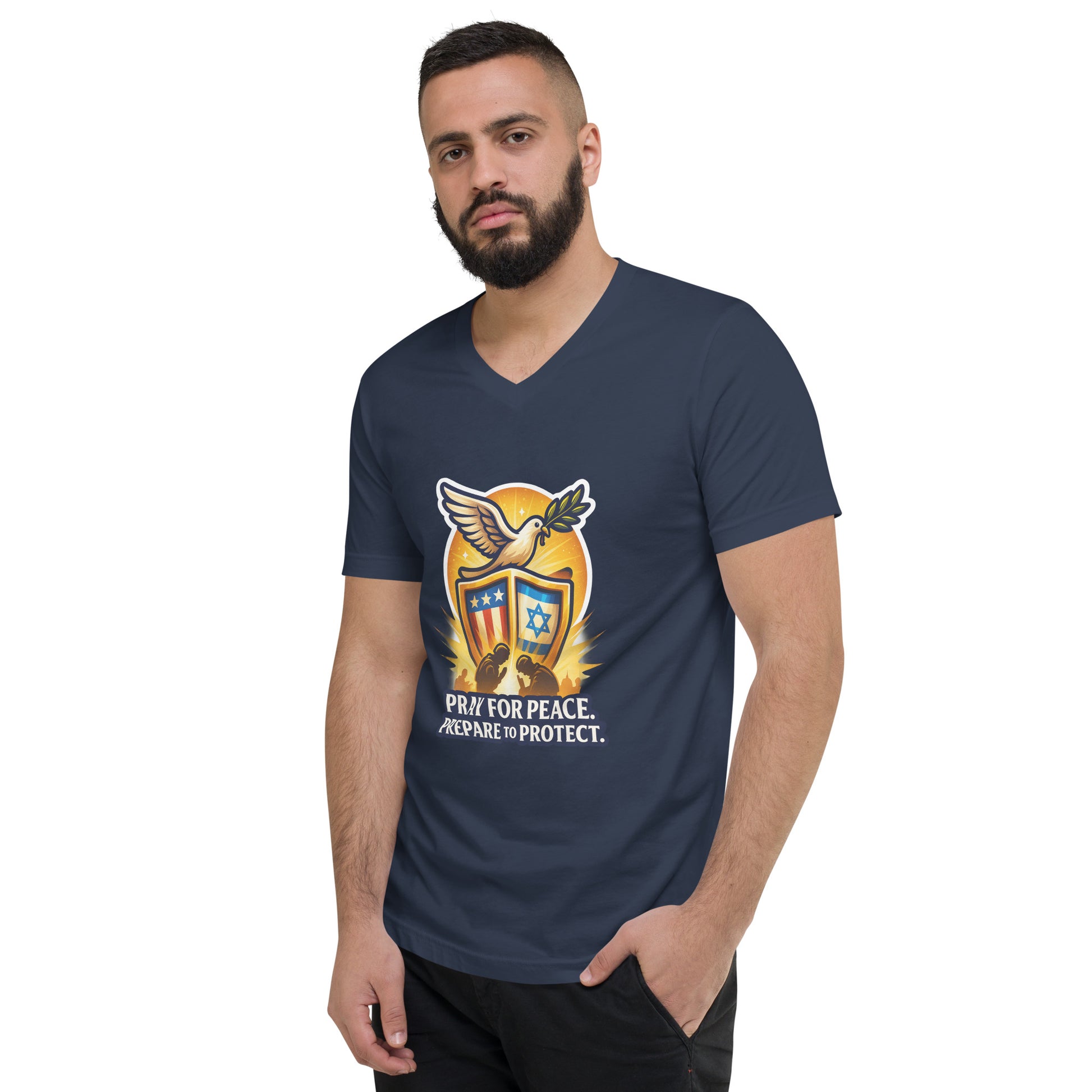 Pray For Peace Unisex V - Neck Tee - American Zionist
