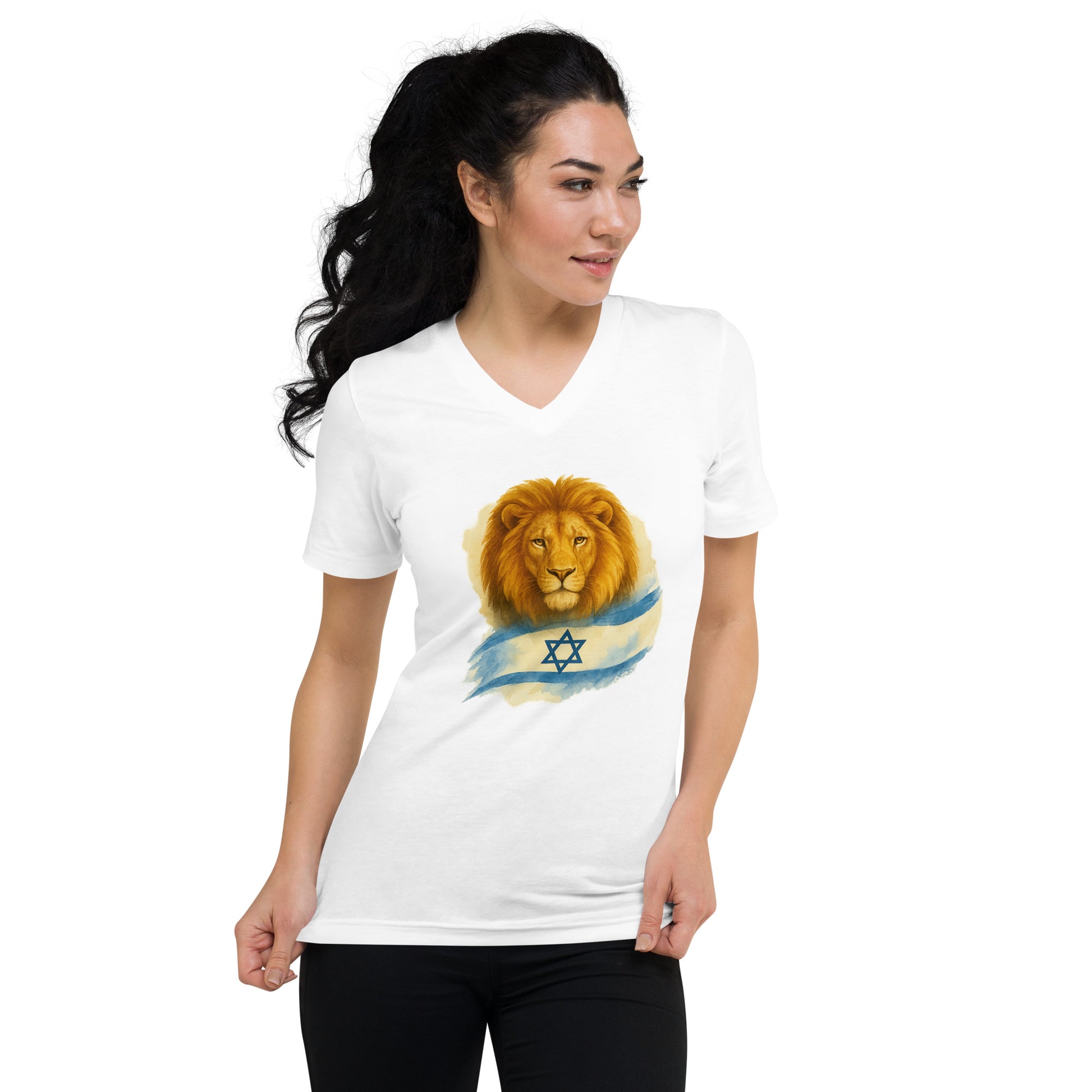 Lion Of Israel Unisex V - Neck Tee - American Zionist