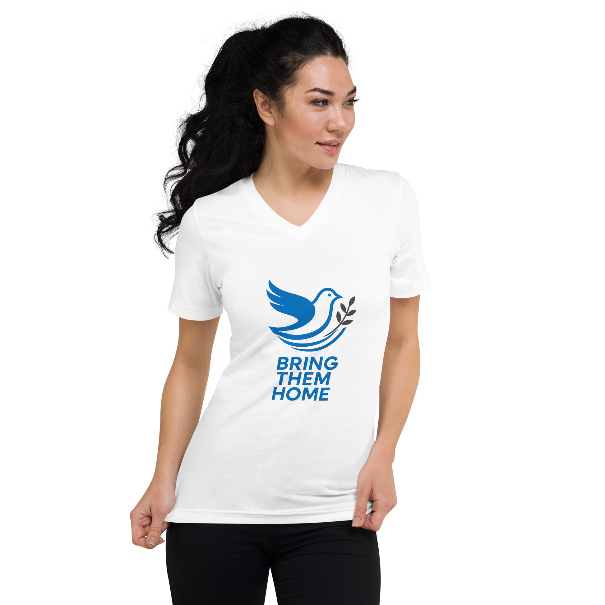 Dove Bring Them Home Unisex V - Neck Tee - American Zionist