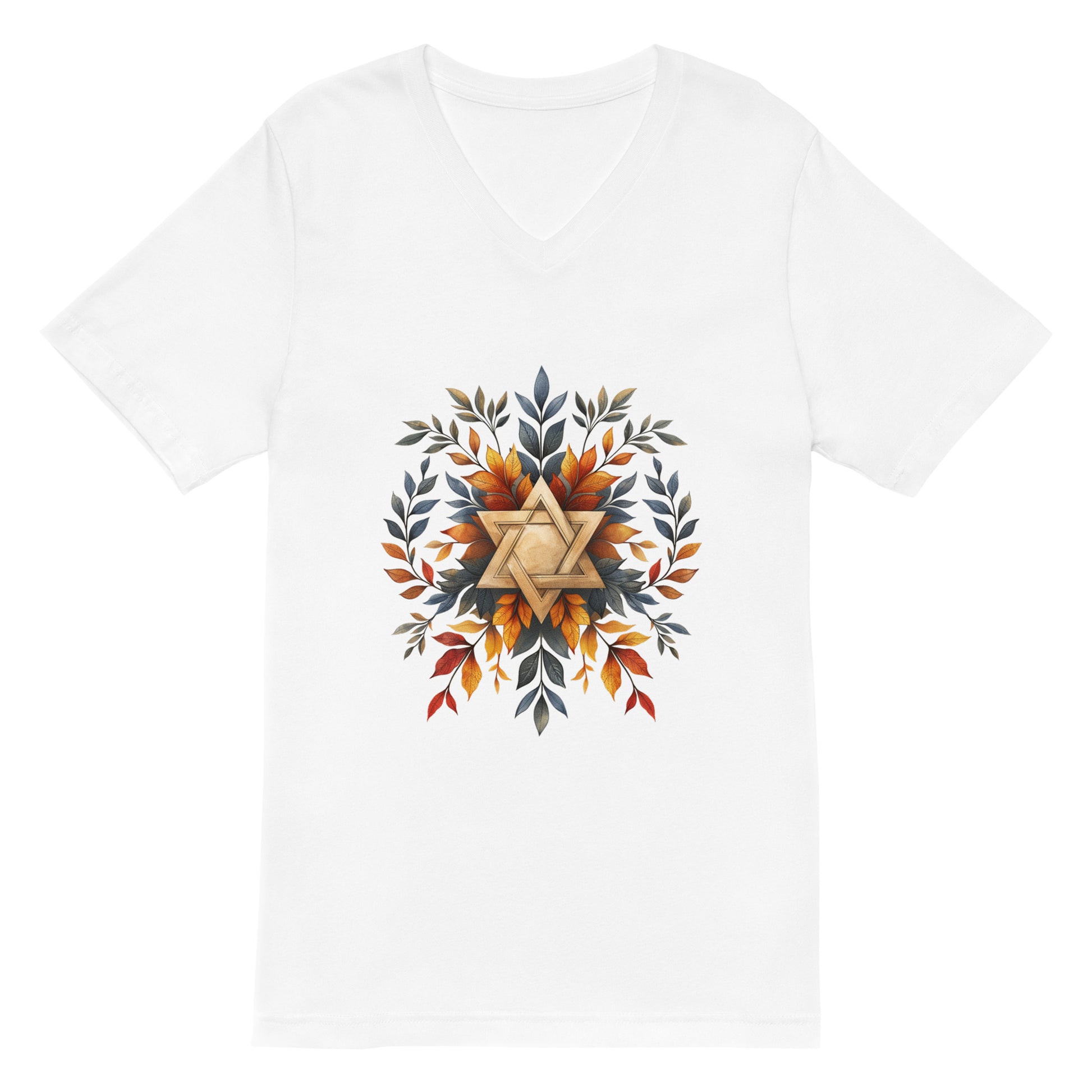 Star of David Wreath Unisex V - Neck Tee - American Zionist