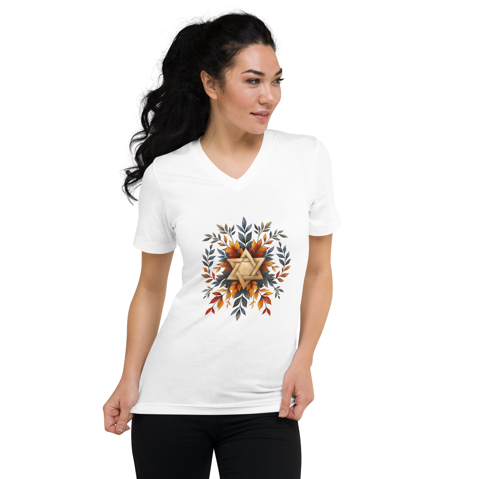 Star of David Wreath Unisex V - Neck Tee - American Zionist