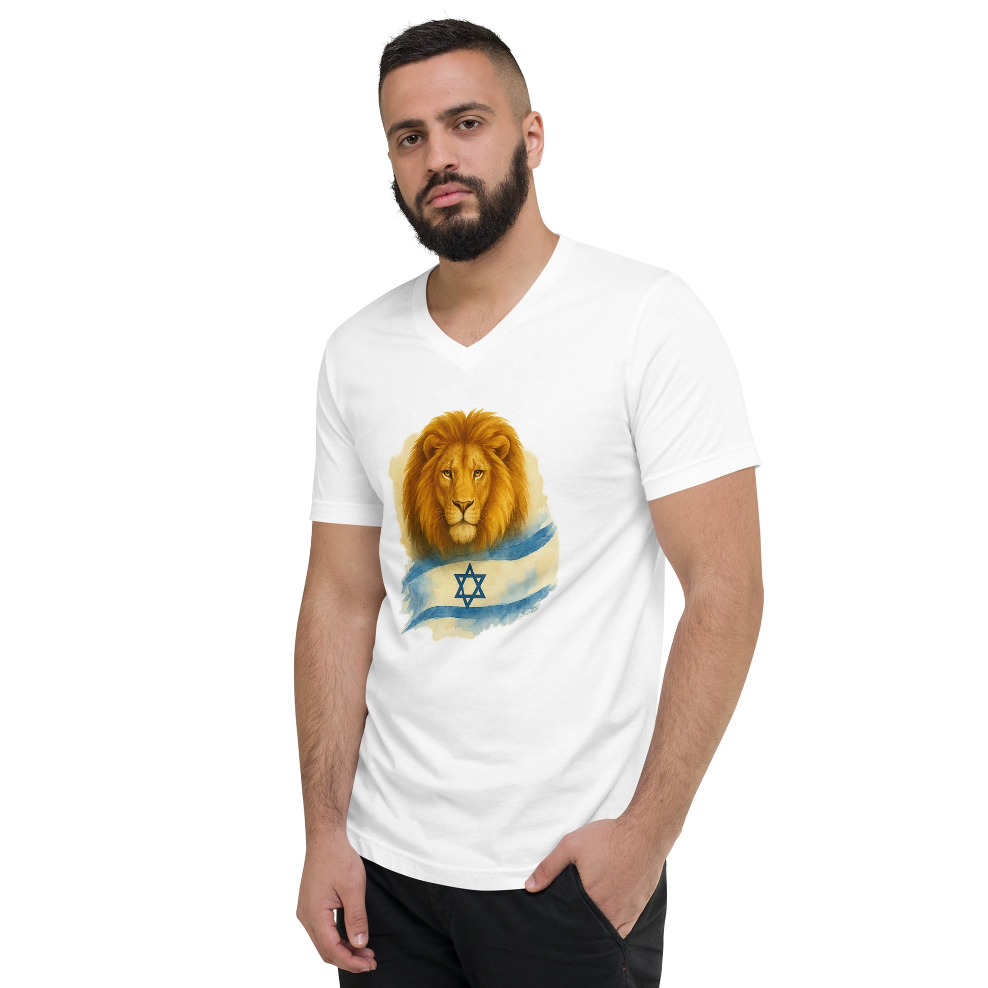 Lion Of Israel Unisex V - Neck Tee - American Zionist