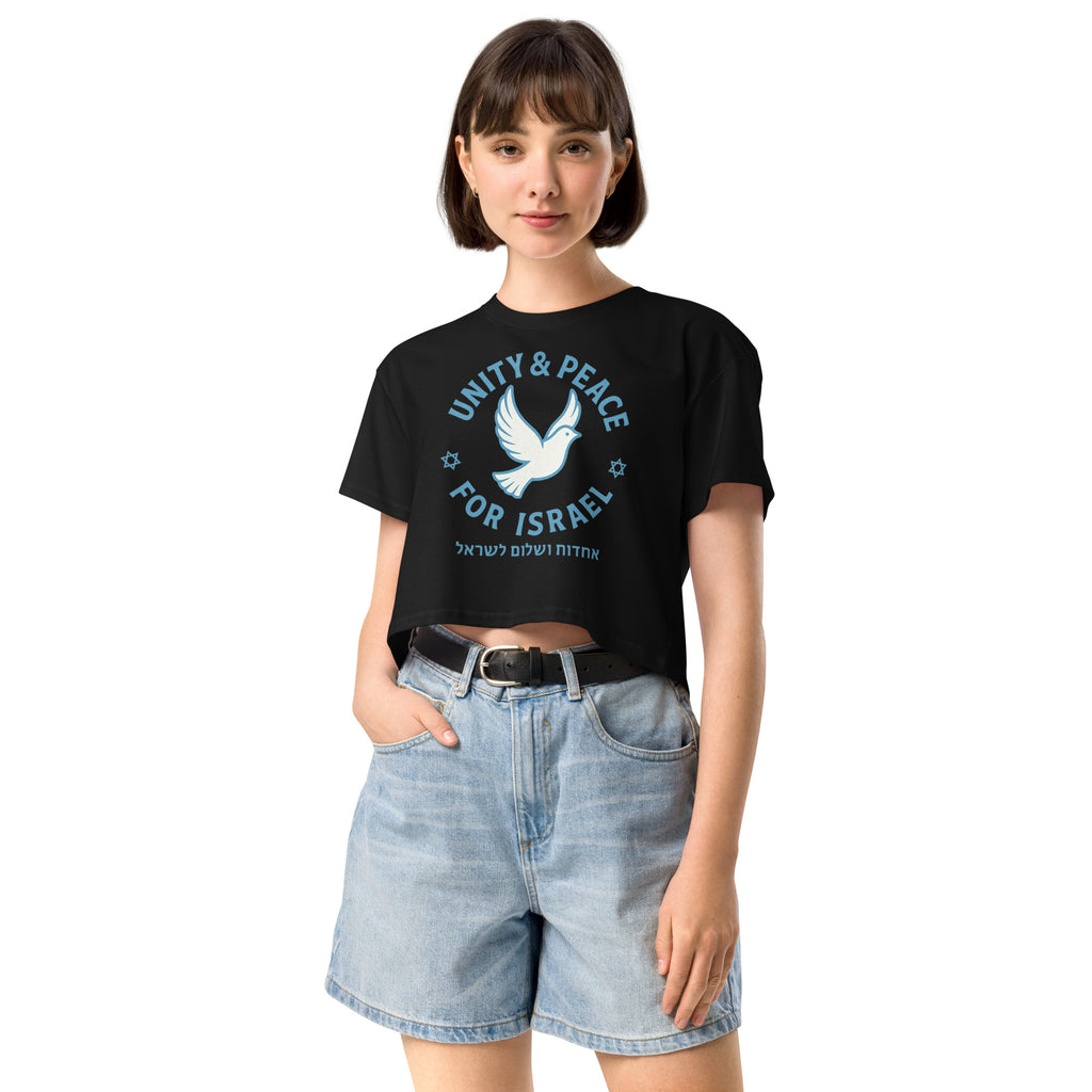 Unity Peace For Israel Women's Crop Top - American Zionist