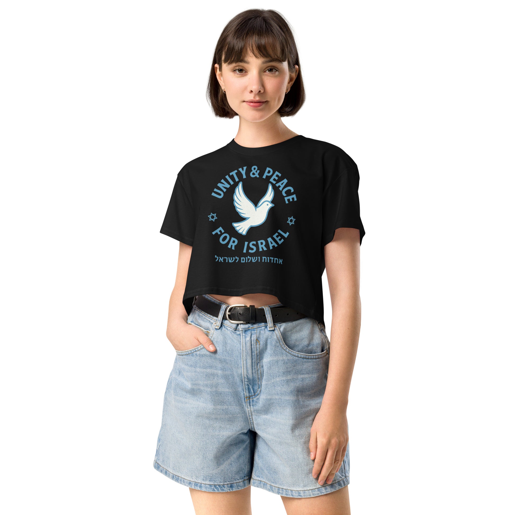 Unity Peace For Israel Women's Crop Top - American Zionist