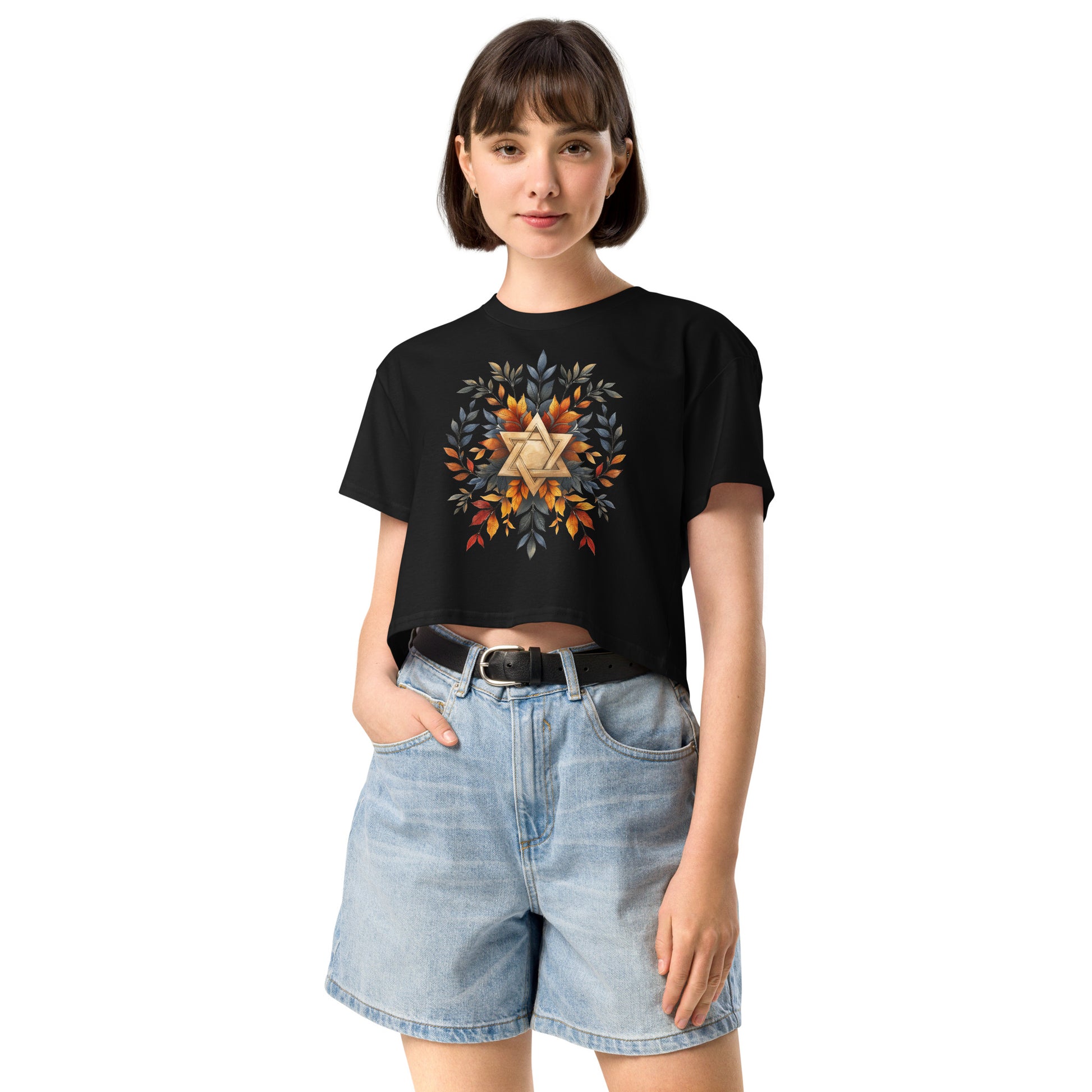 Star of David Wreath Women's Crop Top - American Zionist